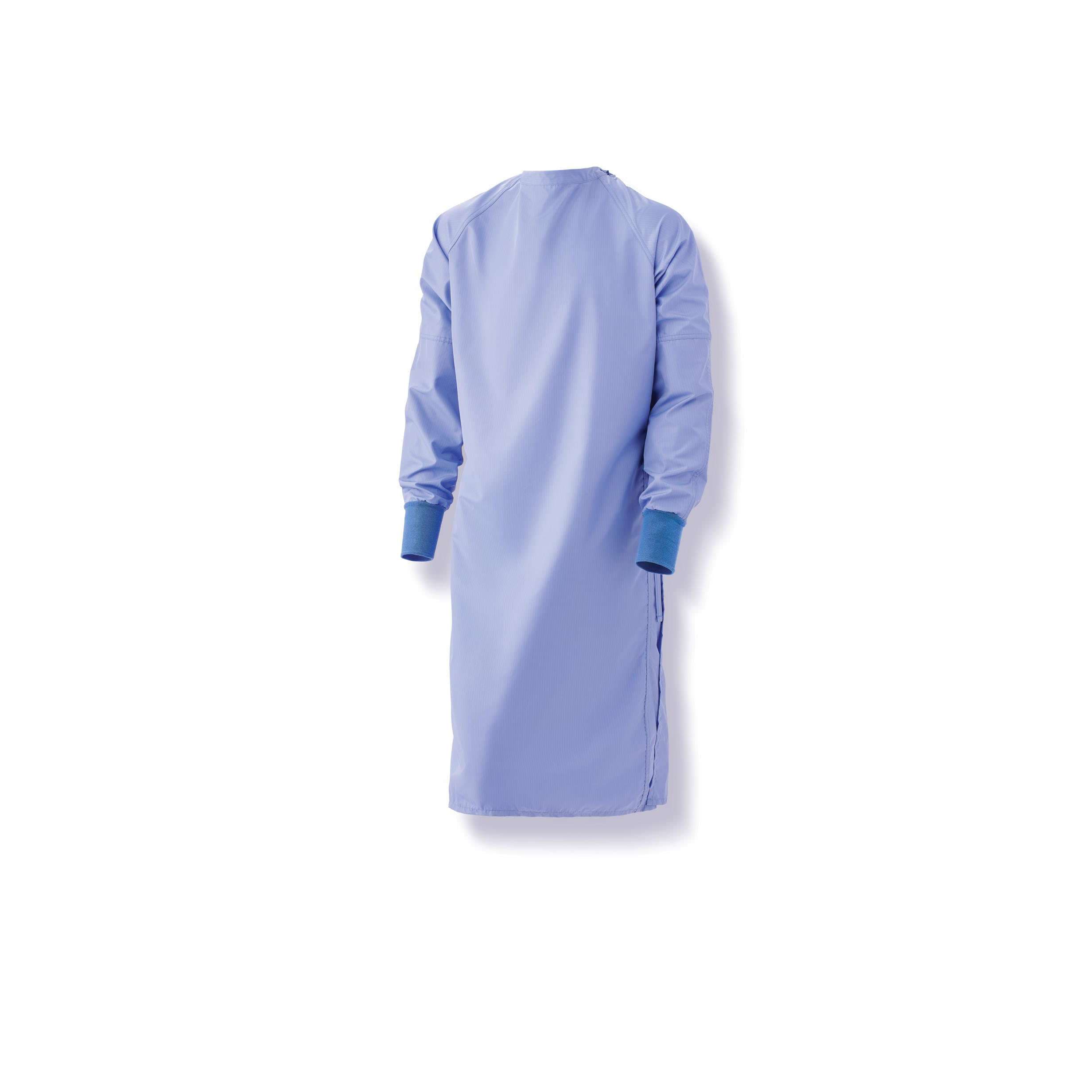 Medline Blockade Reusable Cover Gown, 2-Ply, Ceil Blue, Ties at Neck and Back, Size XL - 1 Dozen - Image 1