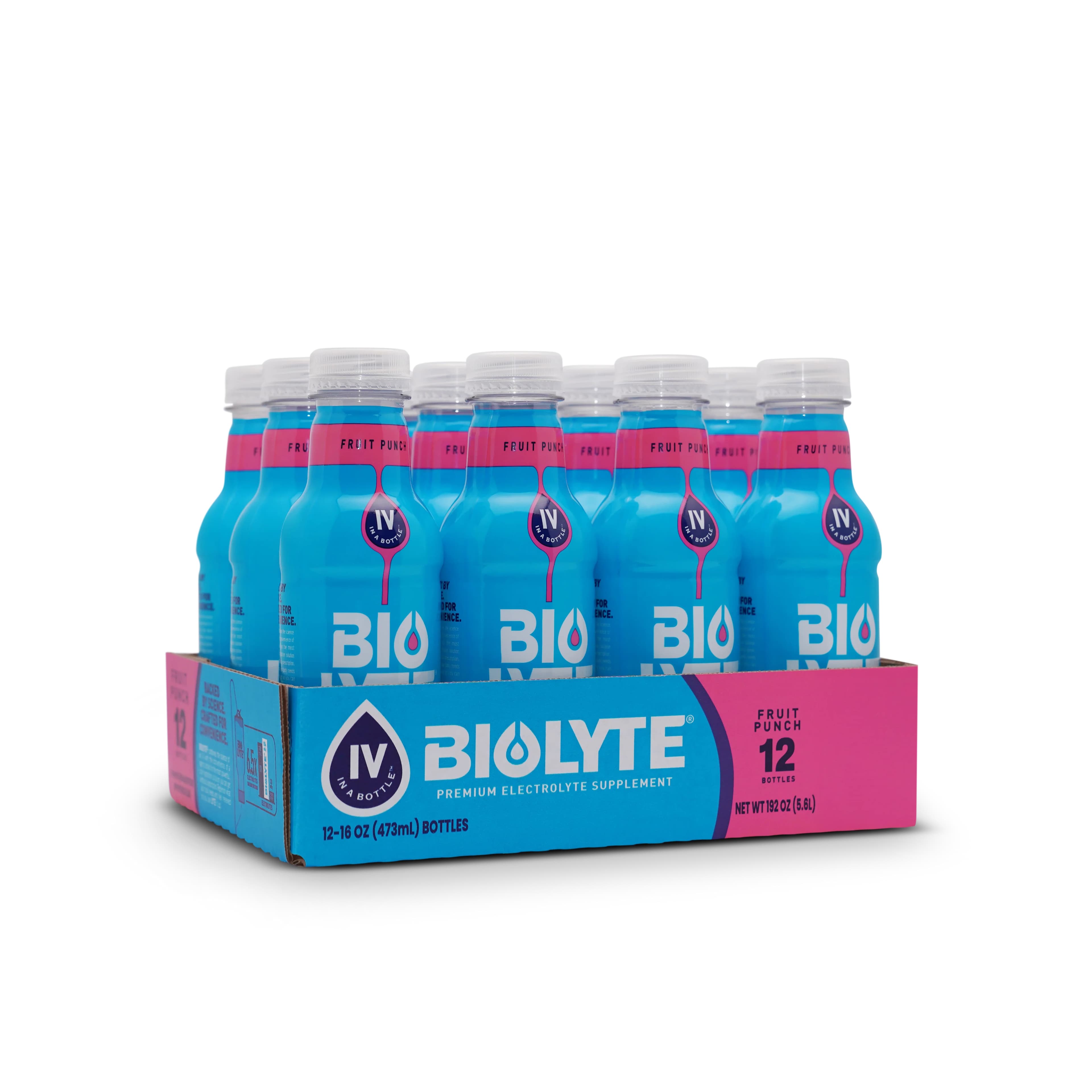 Biolyte Oral Electrolyte Solution, Fruit Punch, 16 oz - Case of 12 - Image 1
