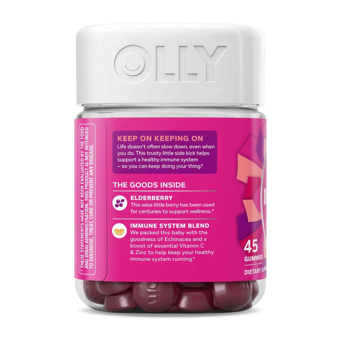 OLLY, Active Immunity + Elderberry Gummies, Berry Brave Gummies - Bottle of 45 - Image 3