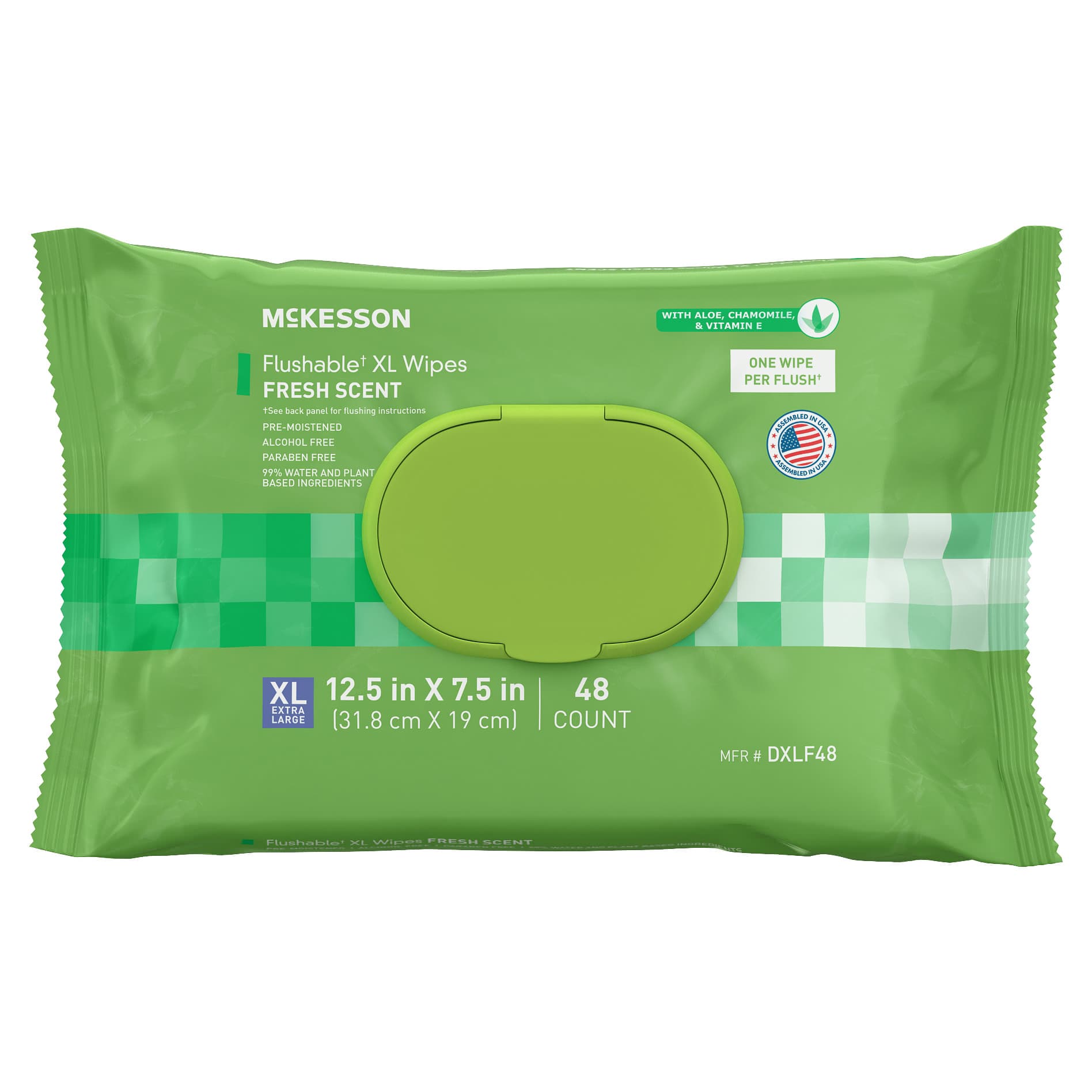McKesson Soft Pack Flushable XL Personal Wipe, Scented - Box of 48 - Image 1