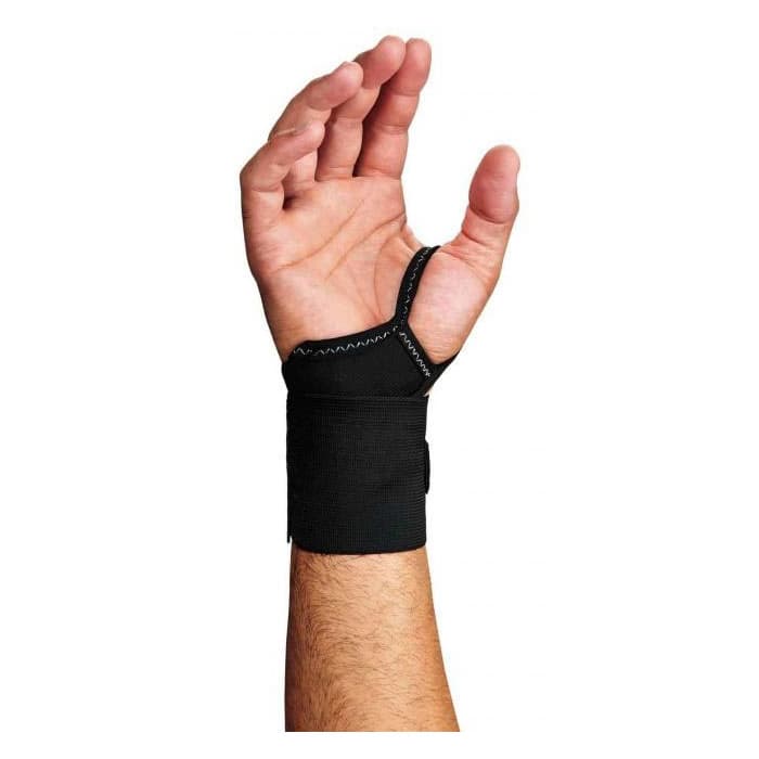 ProFlex 420 Wrist Support with Thumb Loop, Black, 5 to 7 Inch, Small-Medium - Package of 6 - Image 1