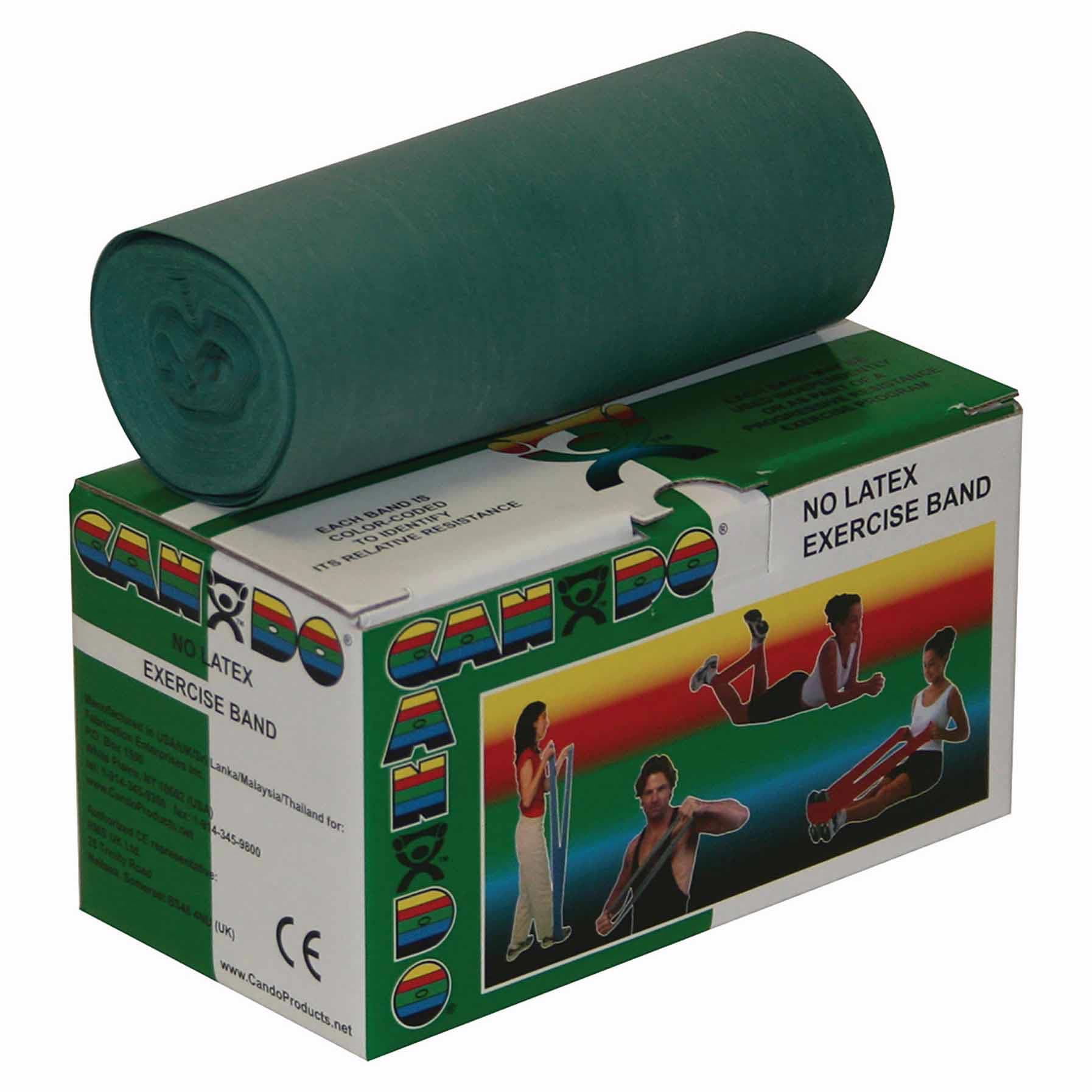 CanDo Latex Free Exercise Band, 6 yard Roll, Green, medium - Image 1