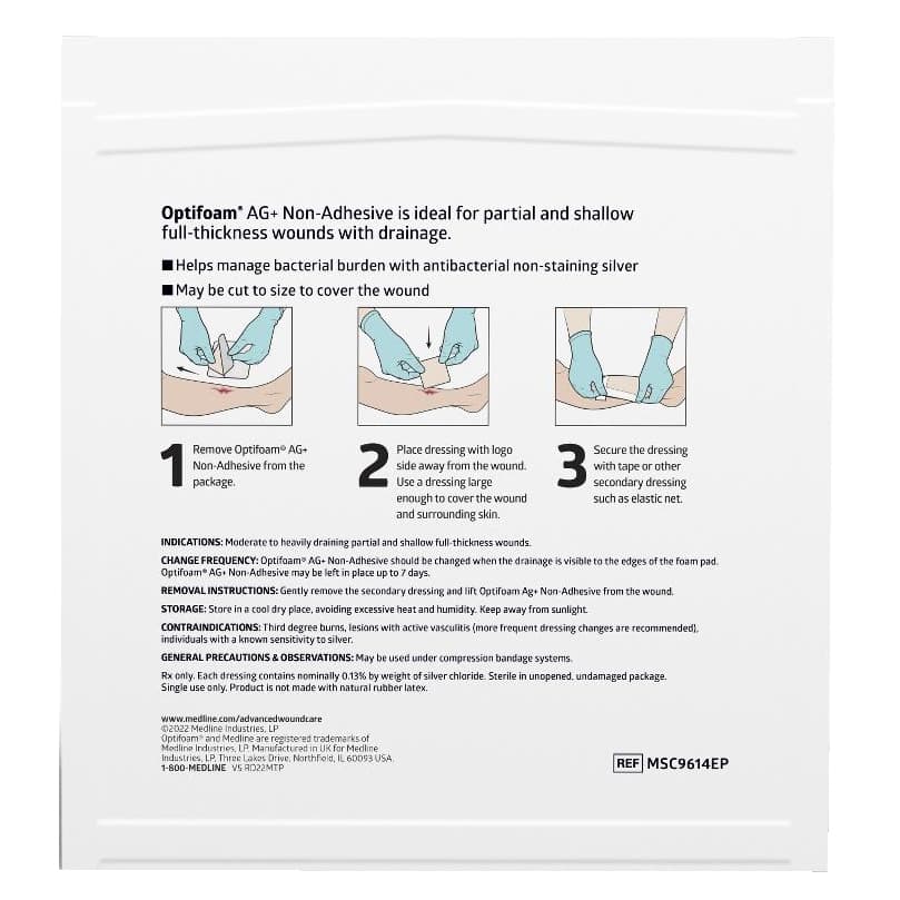 Optifoam Ag Nonadhesive Foam Dressing - Image 3