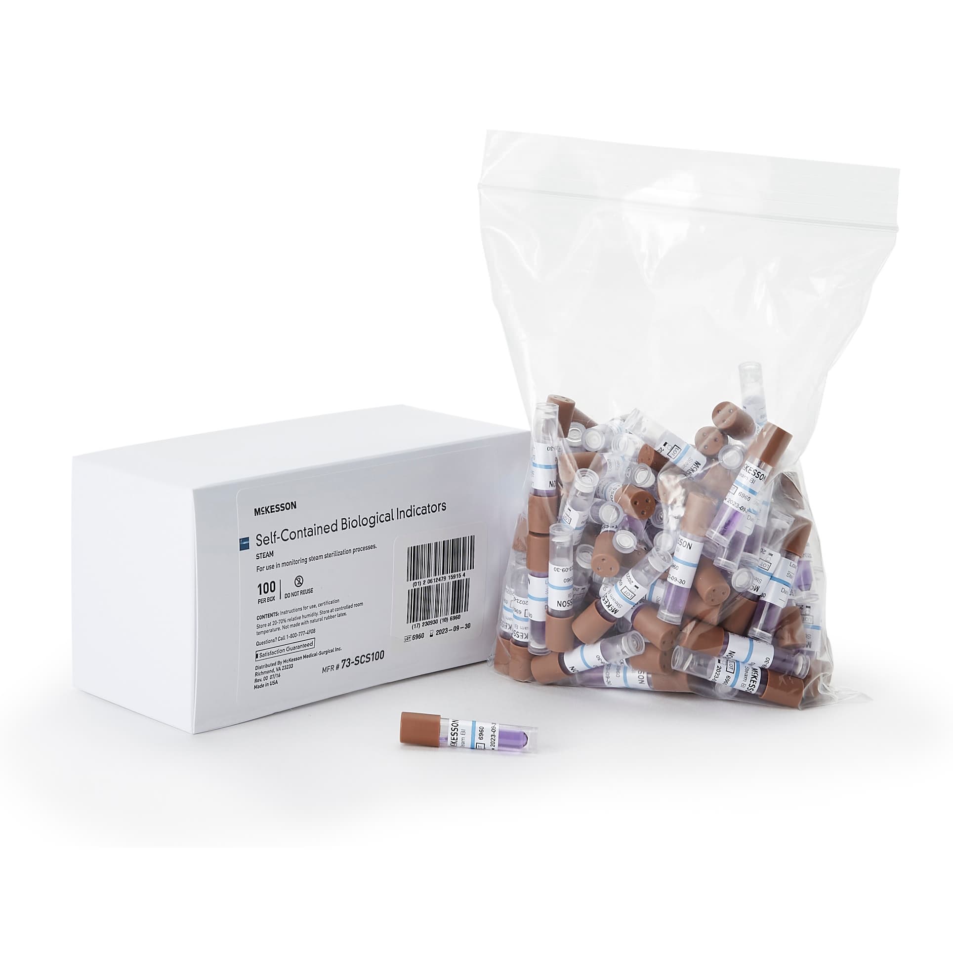 McKesson Sterilization Biological Indicator Vial 24 hour Read Time - Case of 400 - Image 1