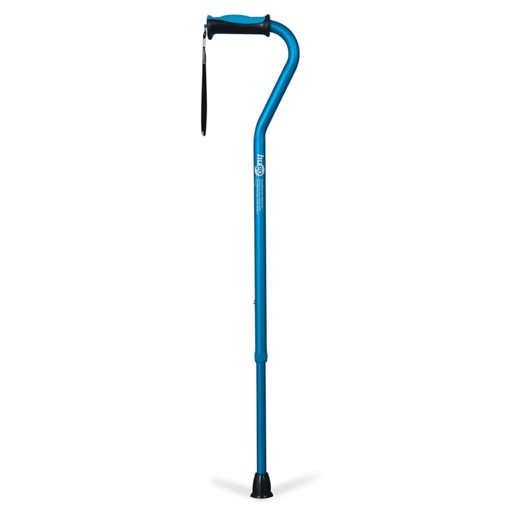 Drive Hugo Offset Walking Cane, Height Adjustable, Aqua - Each - Image 1