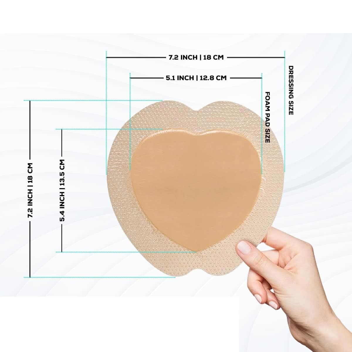MedVance Sacral Bordered Silicone 7 x 7 Inch Foam Dressing, 5.1 x 5.4 Inch Pad - Image 1