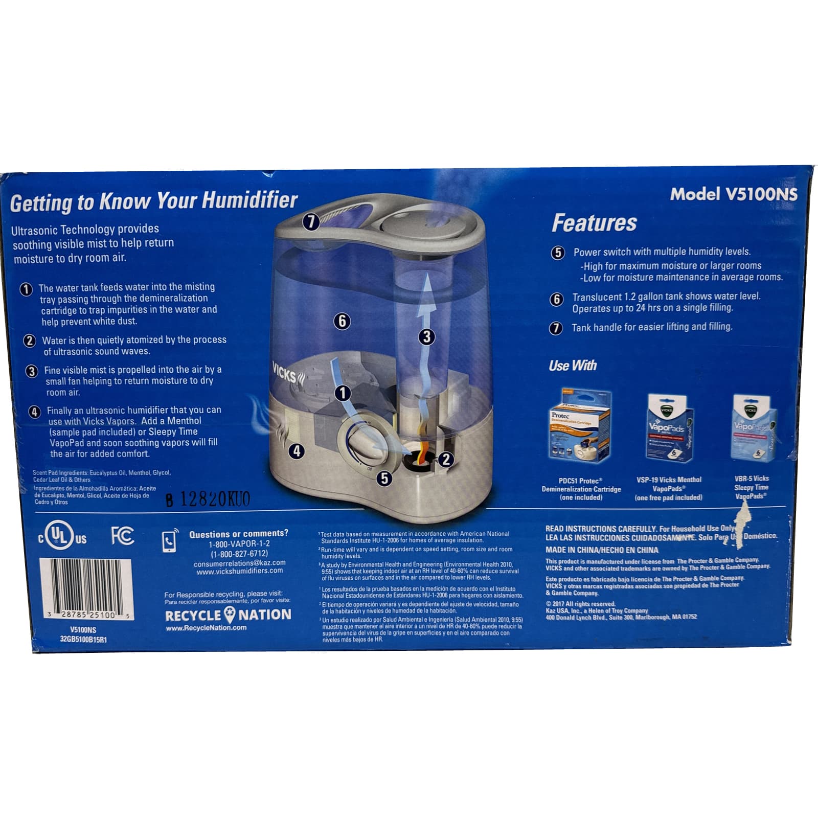 Vicks 1.2 Gallon Ultrasonic Cool Mist Humidifier - Image 5