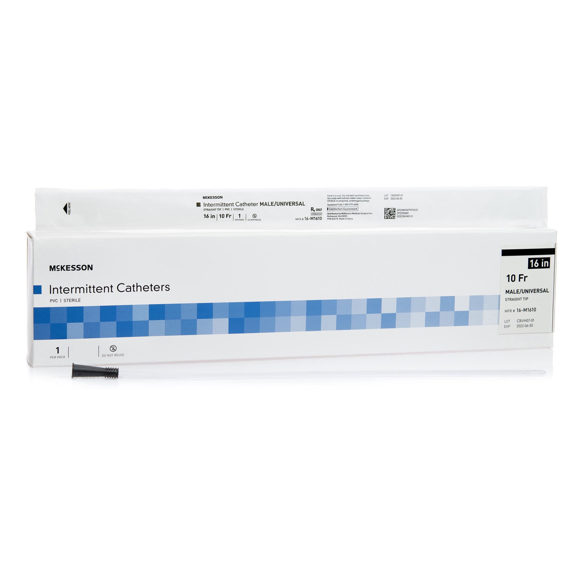 McKesson Uncoated PVC Urethral Catheter, 10 Fr, 16 Inch - Each - Image 1