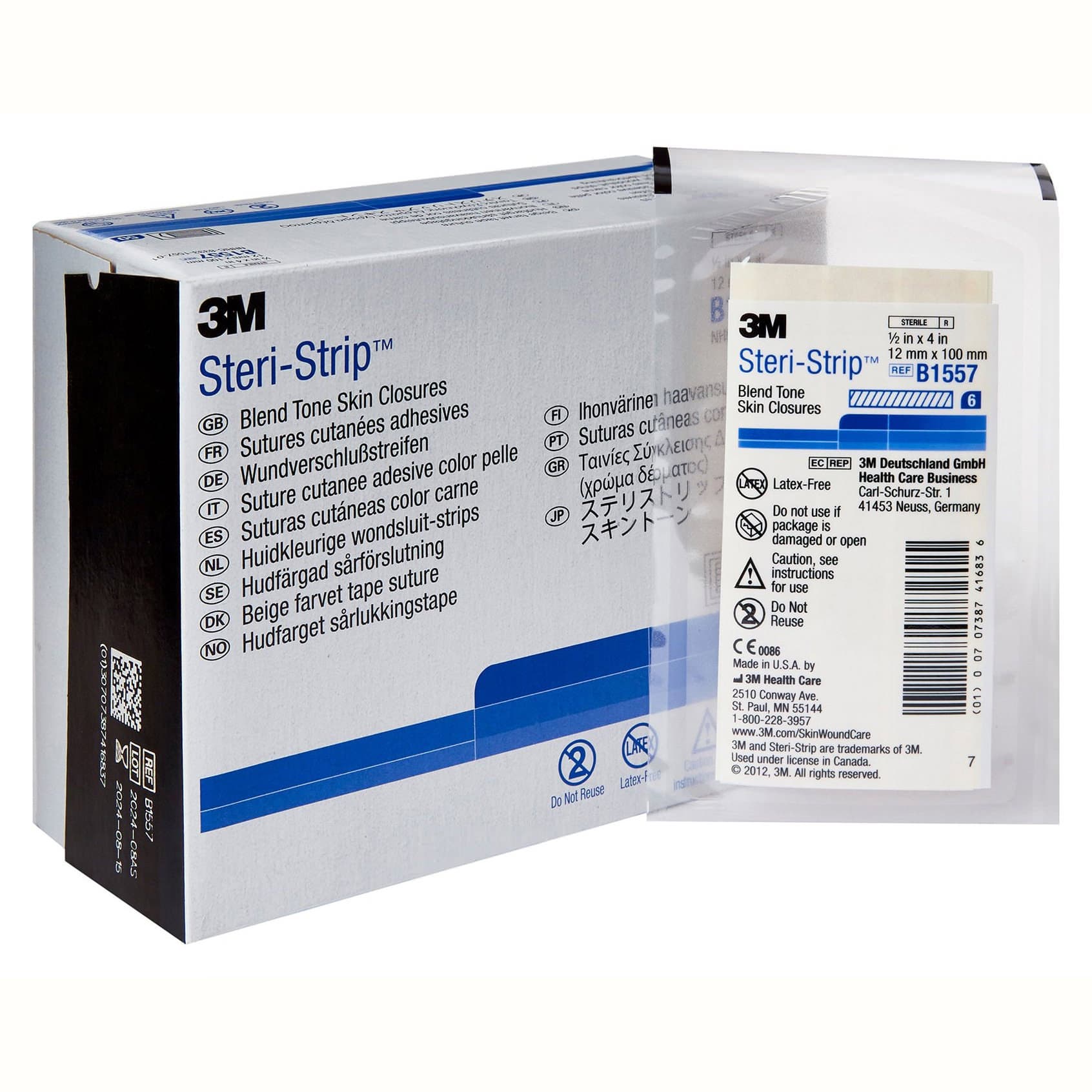 3M Steri-Strip Blend Tone Skin Closure Strip, 1/2" x 4" - Box of 50 - Image 1
