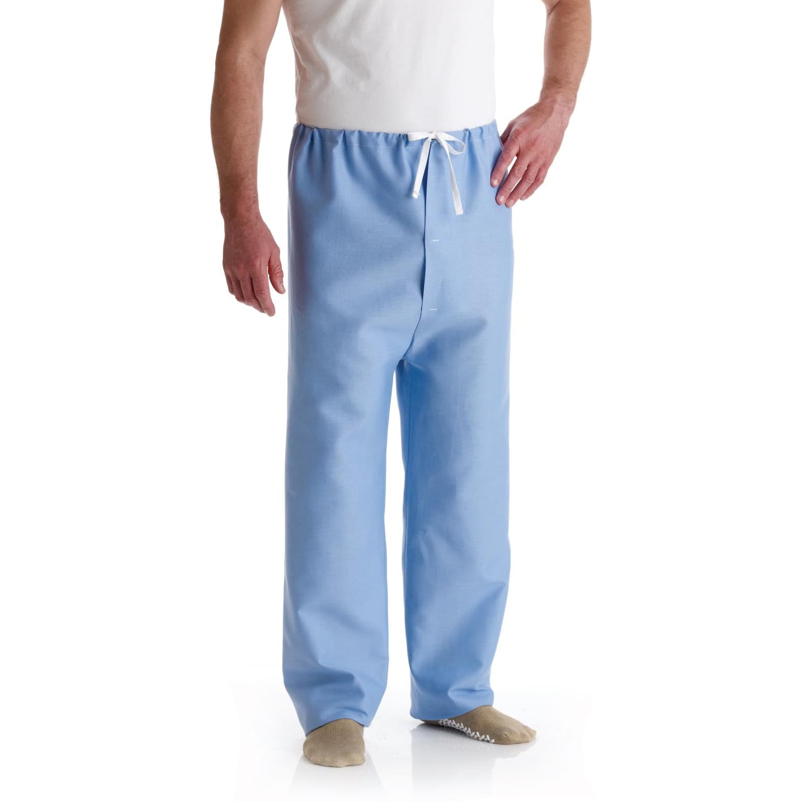 Medline Patient Pajama Pant with White Drawstring, Large - 1 Dozen