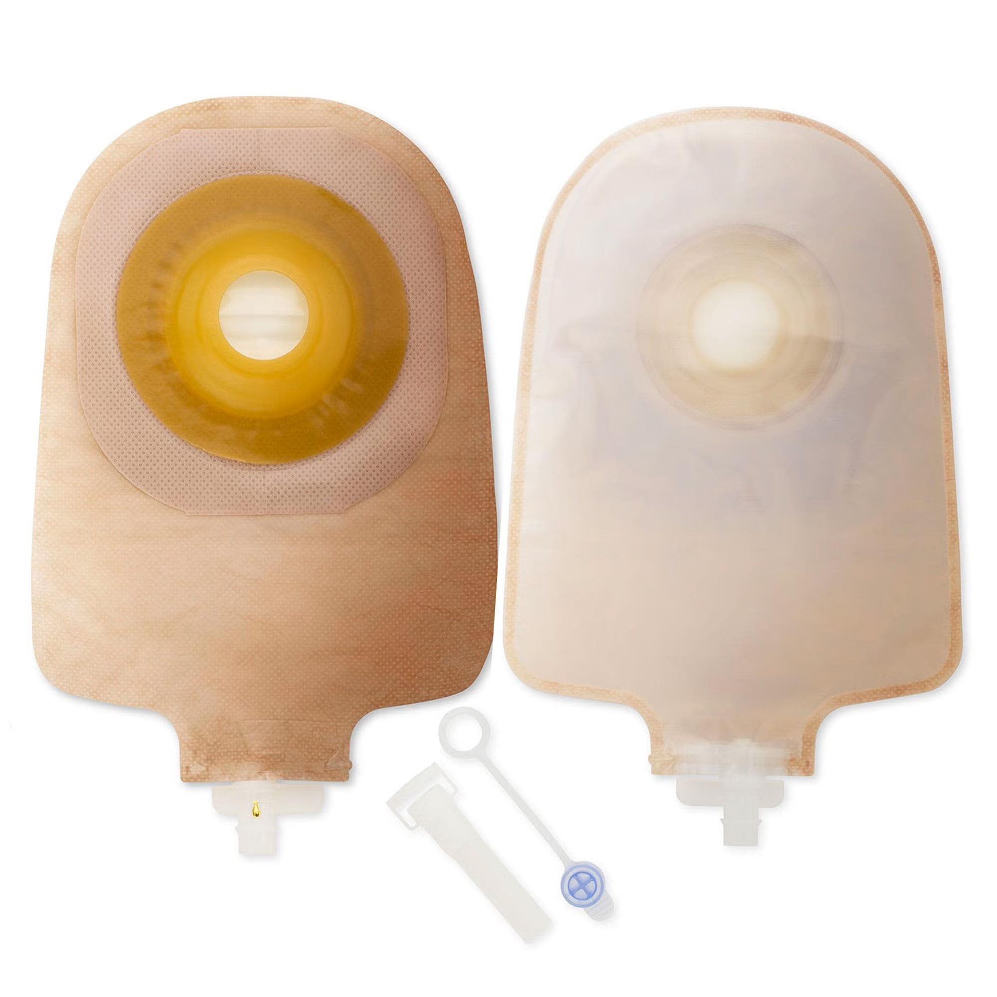 Premier 1-Piece Urostomy Pouch with Convex Flextend Barrier with Tape, Transparent, 1-3/4 Inch - Box of 5 - Image 1