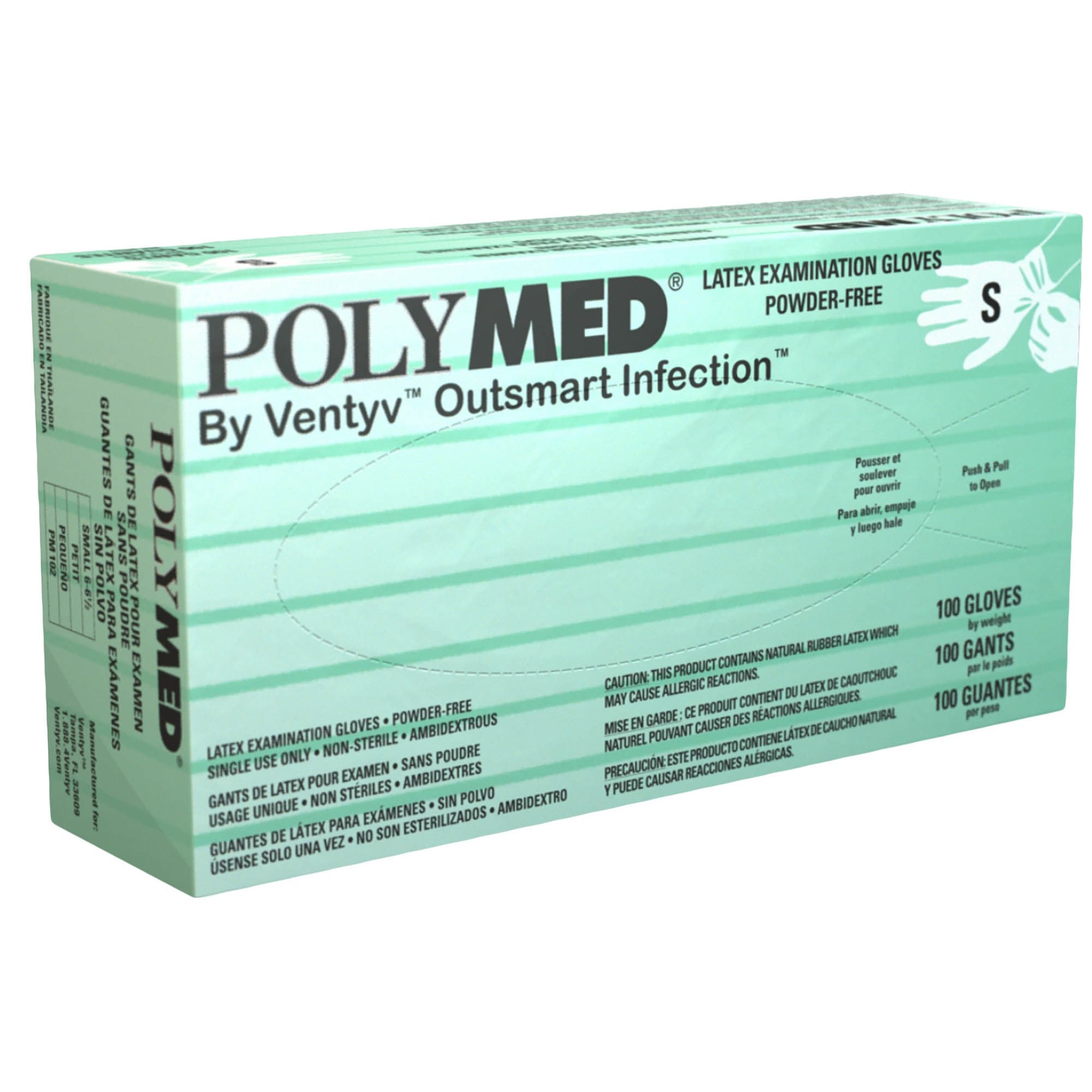 Polymed Latex Exam Gloves, Small - Case of 1000 - Image 1