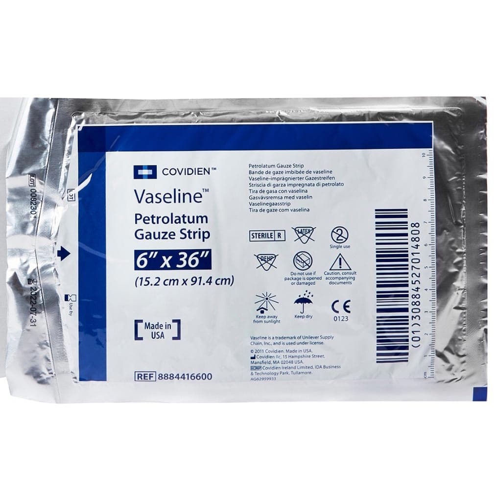 Vaseline Petrolatum Impregnated Dressing, Gauze, Sterile, 6" x 36" - Image 1