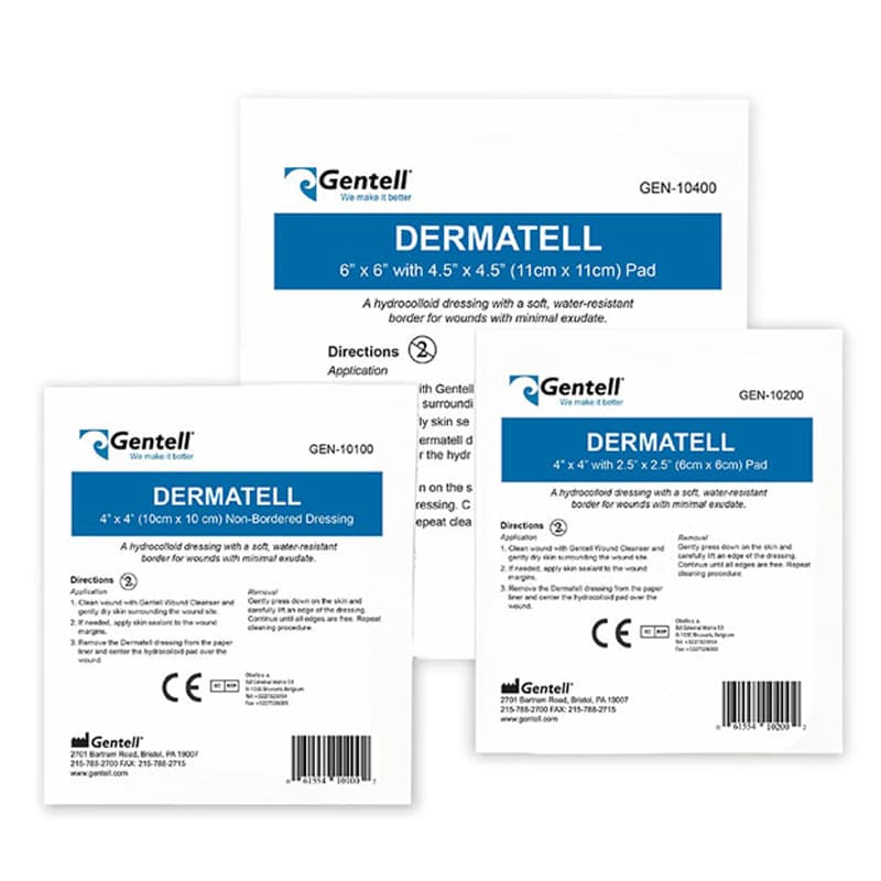 Gentell Dermatell Hydrocolloid Non Bordered Dressing, 4 x 4 Inch - Each - Image 1