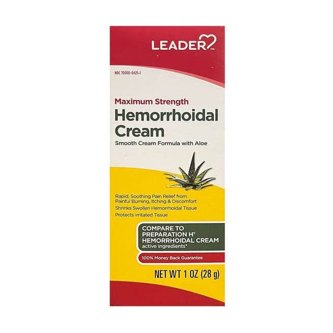 Leader Maximum Strength Hemorrhoidal Cream, 1 oz - Each