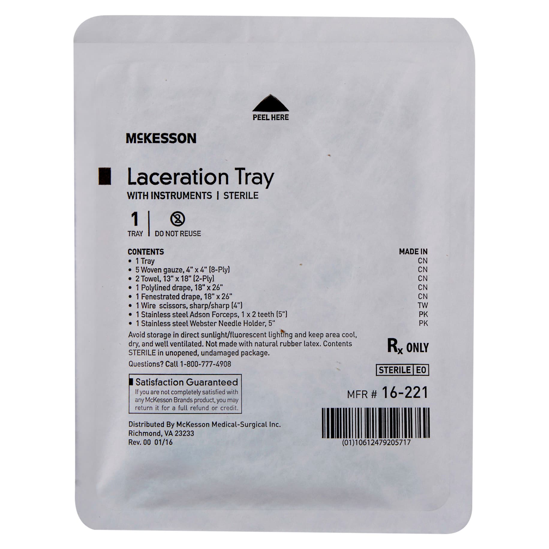 McKesson Laceration Tray, Sterile - Each - Image 1