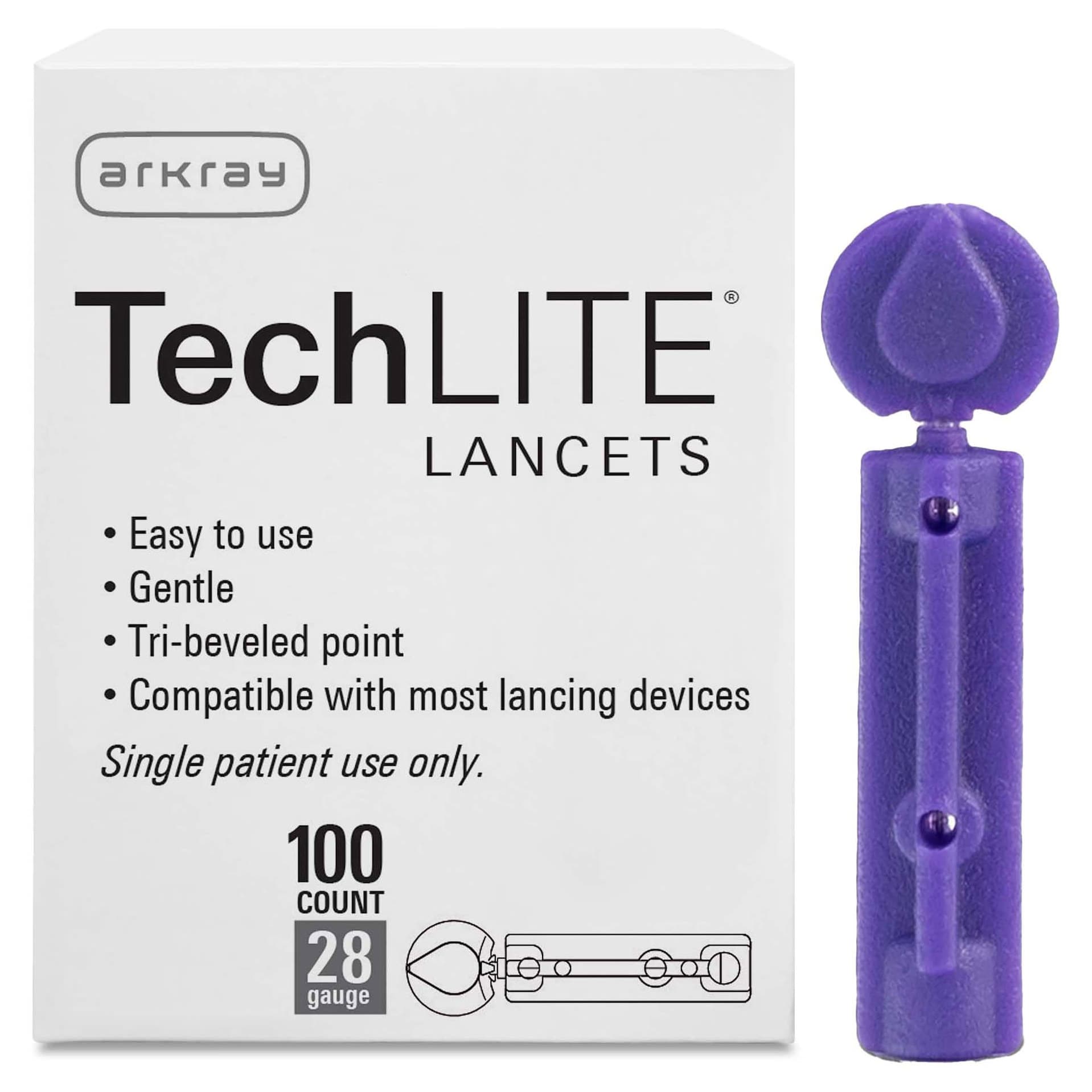 Arkray Techlite Lancet 28 gauze - Box of 100 - Image 1