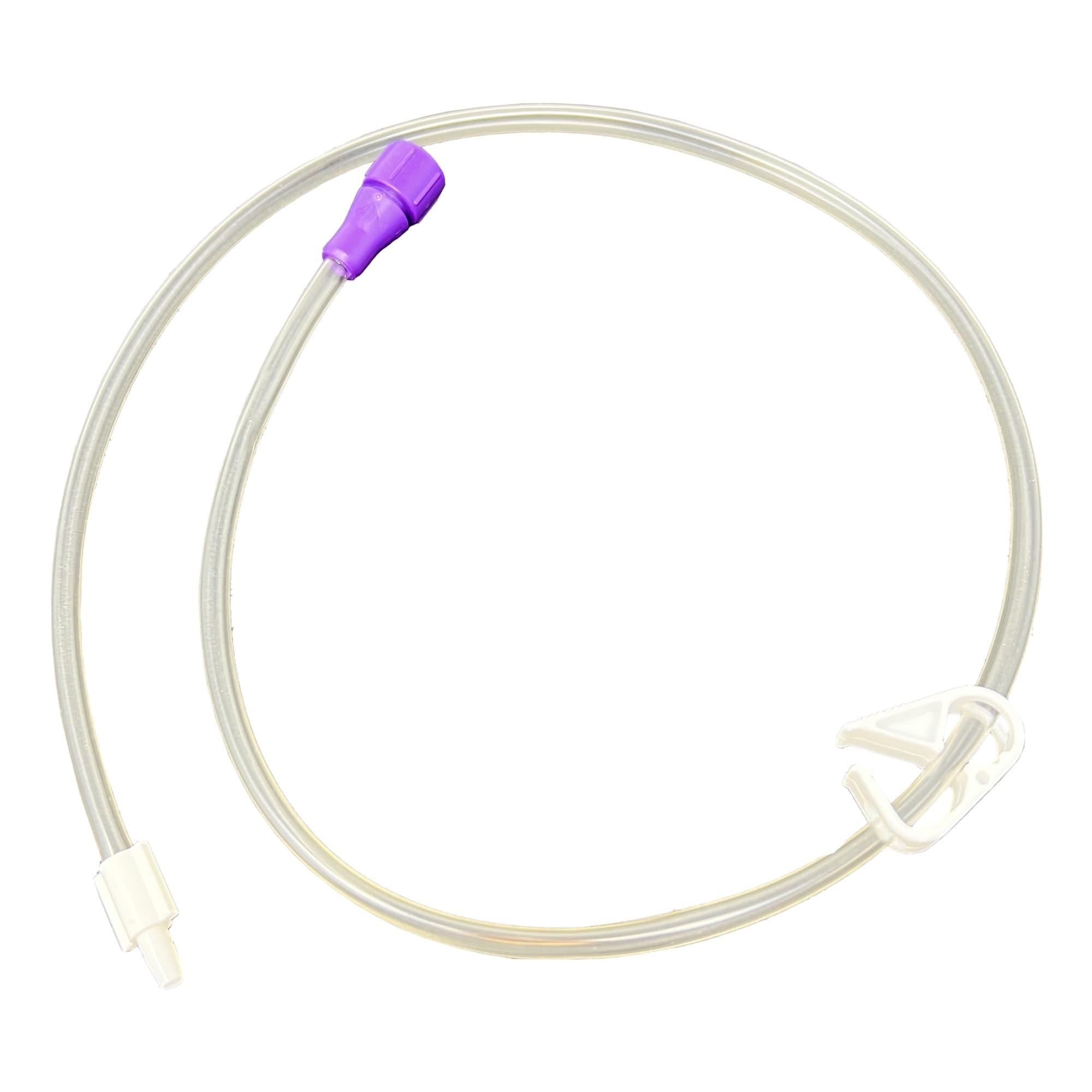 Vesco Low Profile Bolus Feed Single ENFit Port Extension Set, Straight Connector, 24 Inch - Case of 10 - Image 1