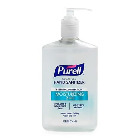 Purell Advanced 2-In-1 Moisturizing Gel Hand Sanitizer, Pump Bottle, 12 oz - Case of 12 - Image 1