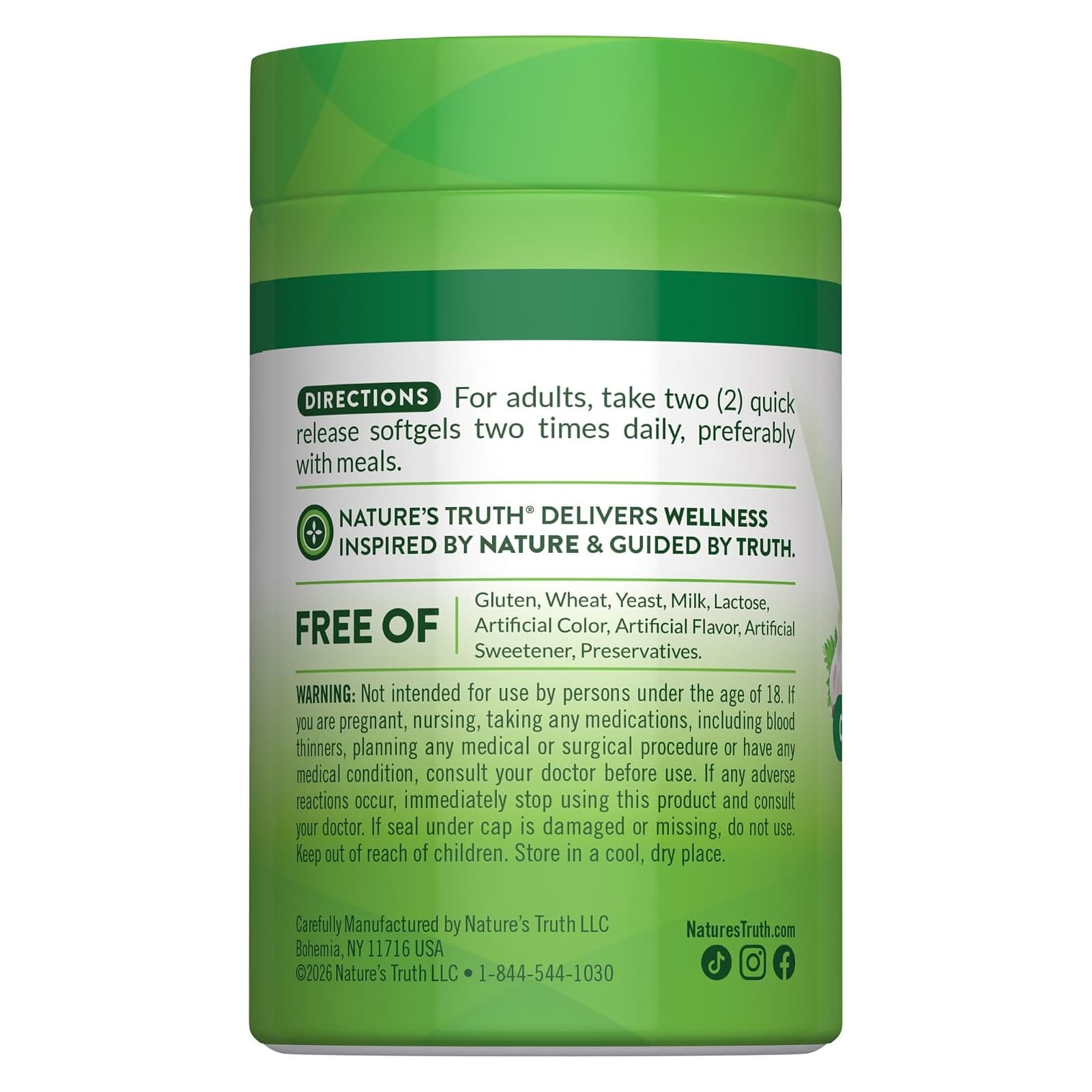 Nature's Truth Odorless Garlic Softgels, 2400 mg - Image 2