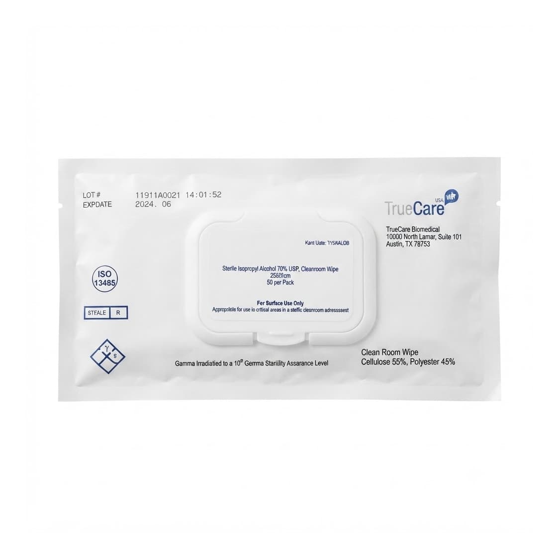 TrueCare Isopropyl Alcohol Surface Cleaner Wipes - Package of 30 - Image 1