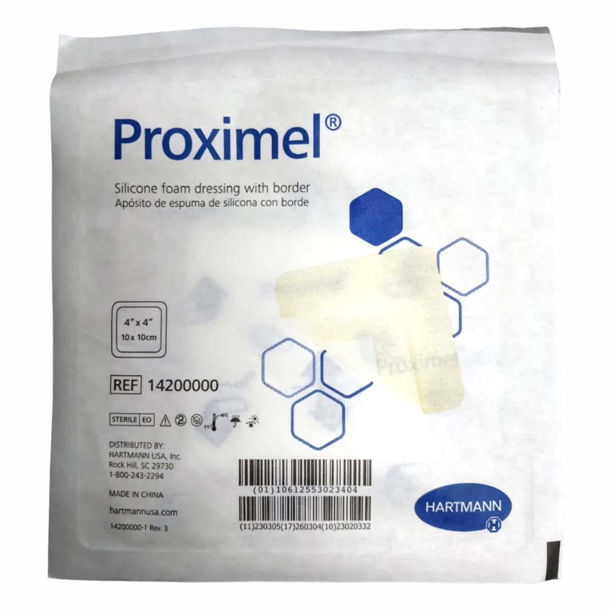 Proximel Silicone Foam Dressing with Border, 4 x 4 Inch - Each - Image 1
