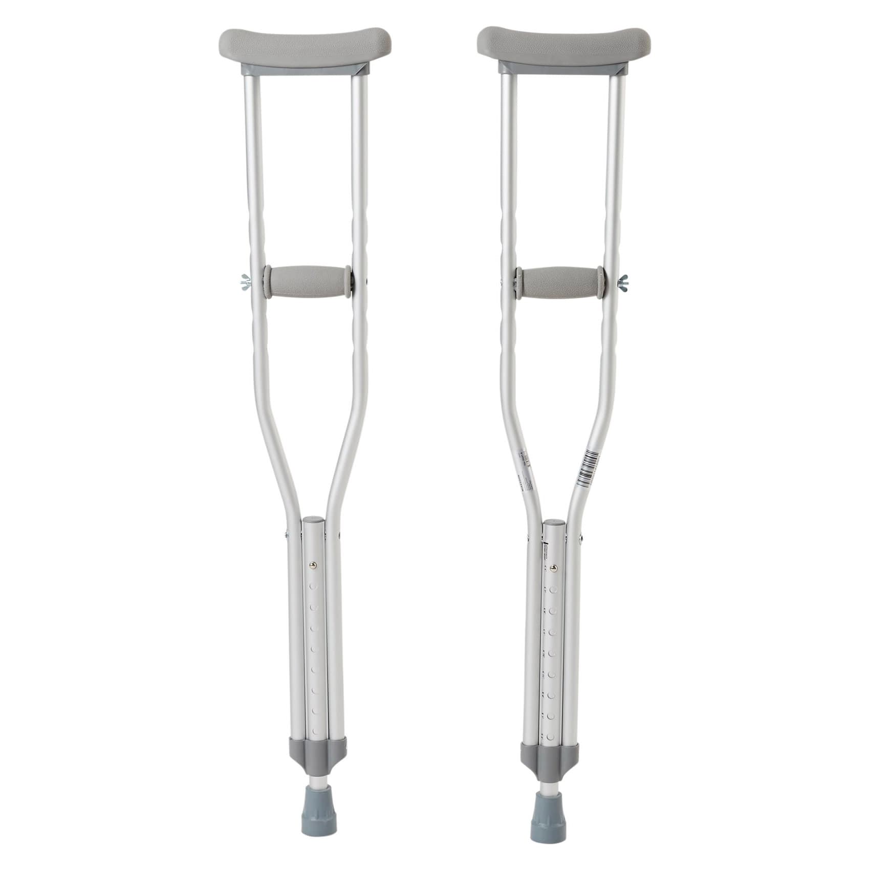 McKesson Push Button Aluminum Crutches with Wing Nut Hand Adjustments, Youth - Pair - Image 1