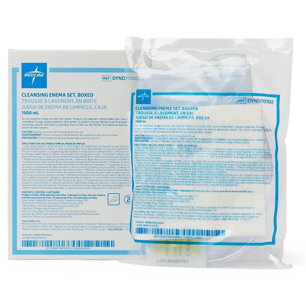 Medline Enema Bag Sets with a Slide Clamp, Polybag - Image 3