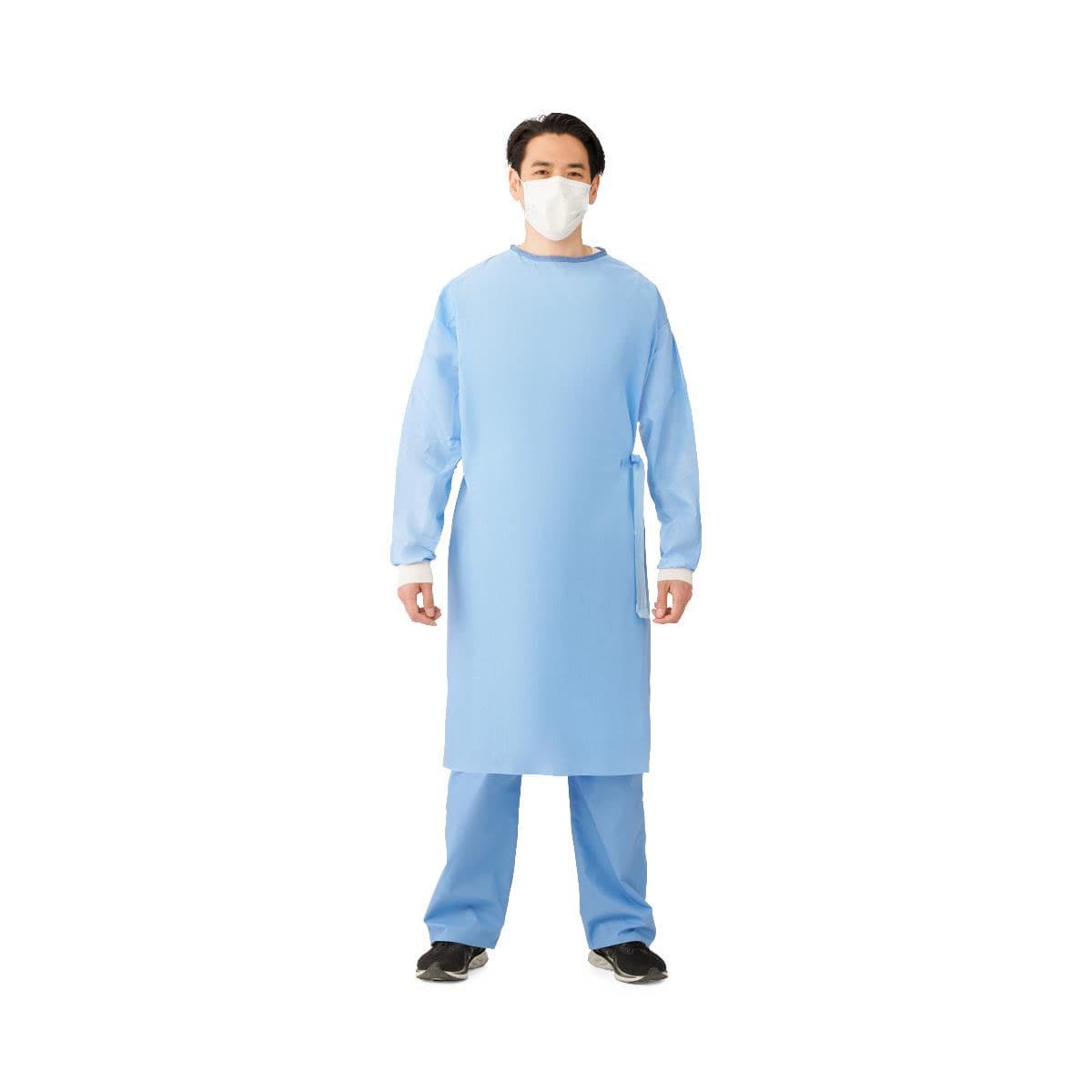 Medline Sirus Poly Reinforced Gown with Breathable Sleeves, Size L - Image 1