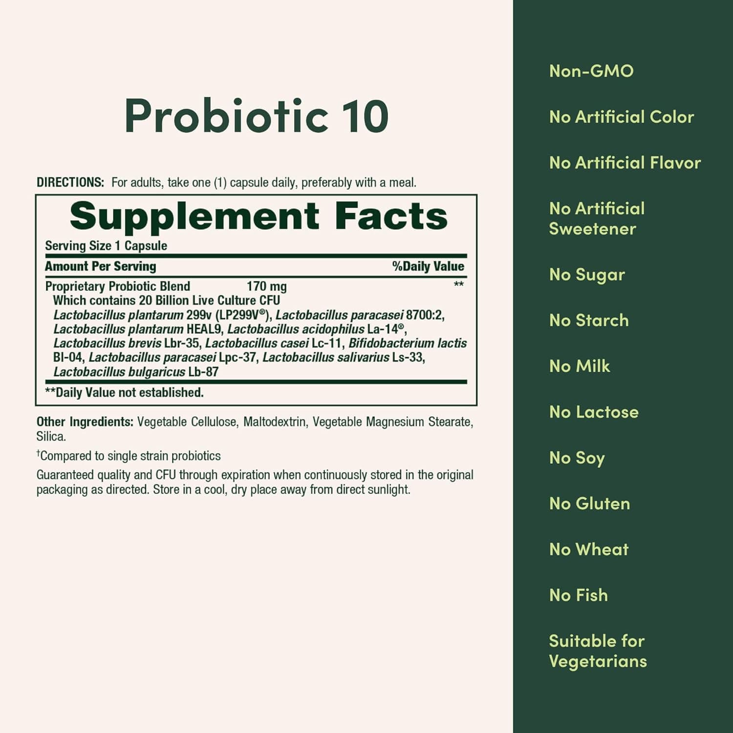 Nature's Bounty Bounty Probiotic 10, Ultra Strength Capsules, 30 Count - Each - Image 3