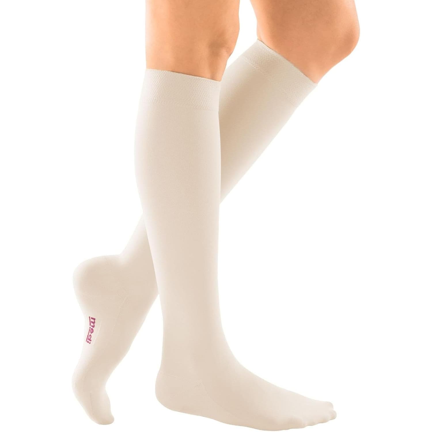 Mediven Sheer & Soft Petite Closed Toe Calf High Compression Stockings, 15-20mmHg, Size IV, Wheat - Pair - Image 1
