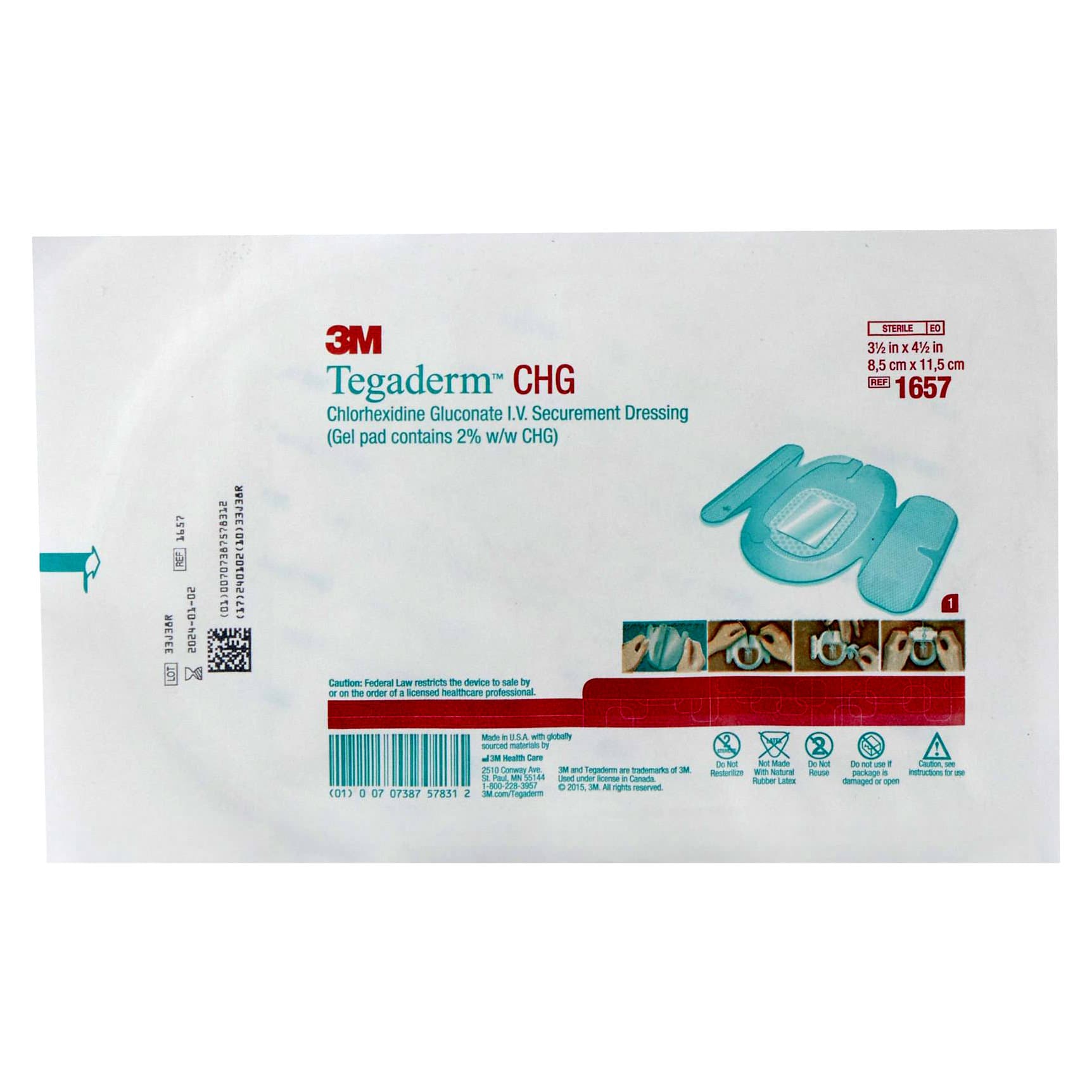 3M Tegaderm CHG I.V. Securement Dressing - Image 3