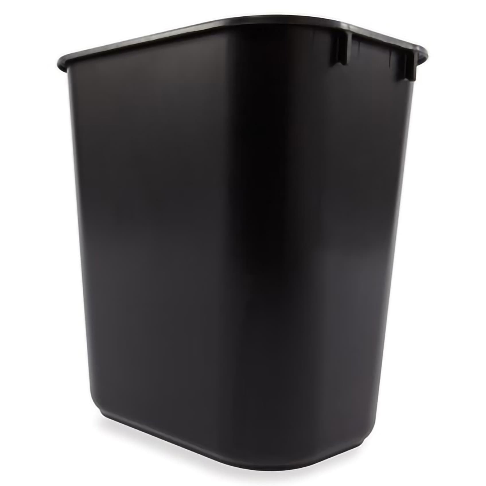 Deskside Trash Can LLDPE Rectangular, Black, 13-5/8 Quart - Each - Image 3