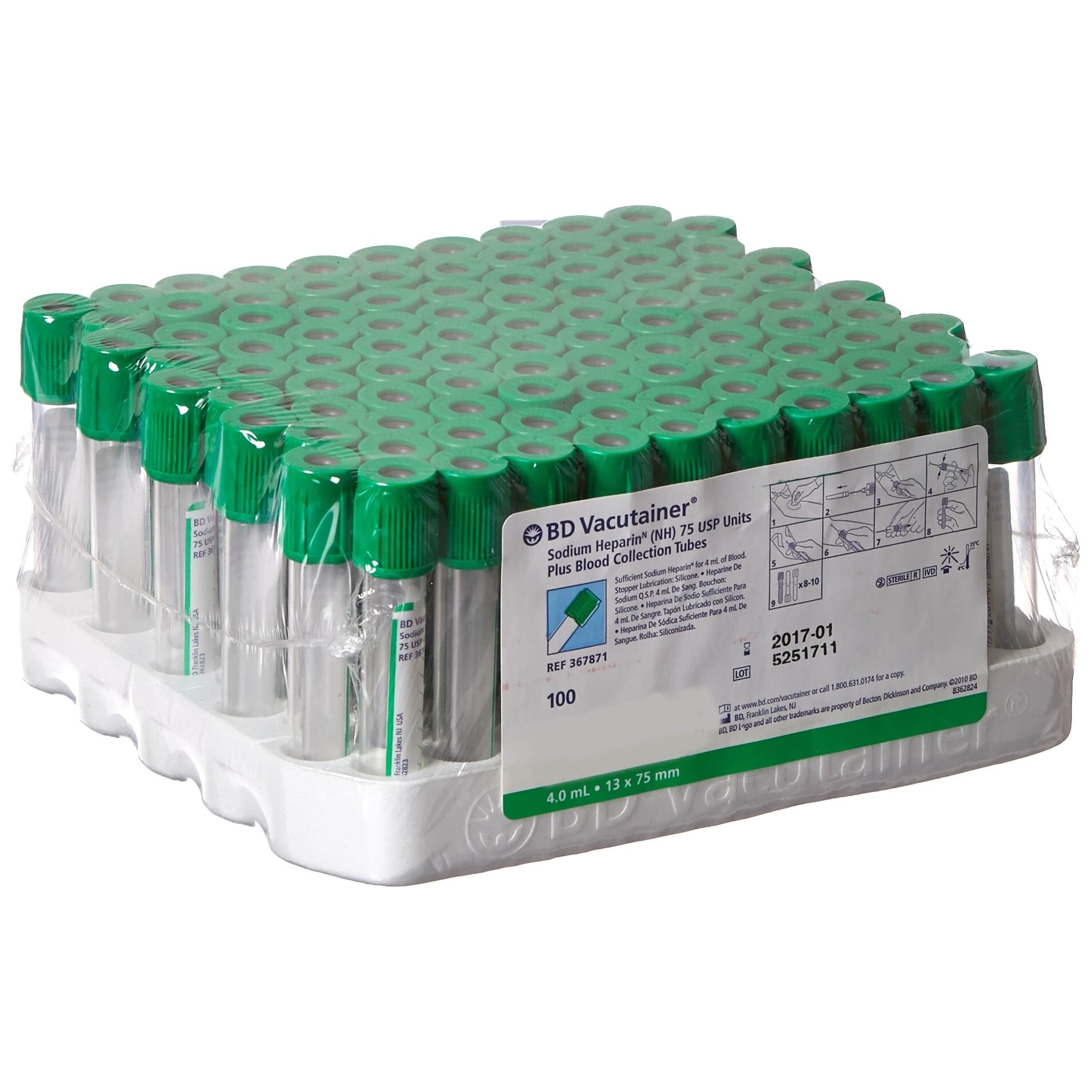 BD Vacutainer Sodium Heparin Tubes with Hemogard Closure