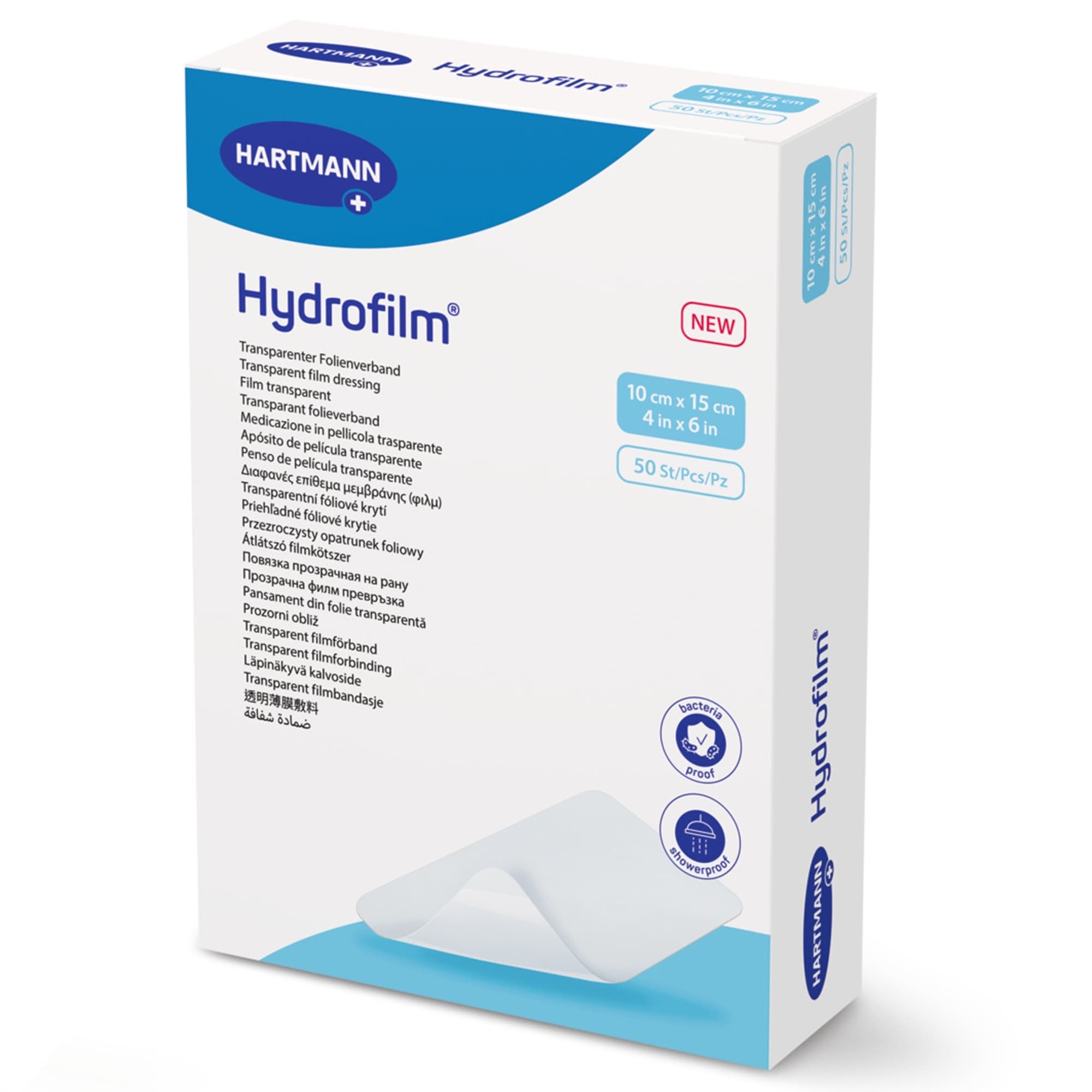 Hydrofilm Transparent Film Dressing, 4 x 6 Inch - Box of 10 - Image 1