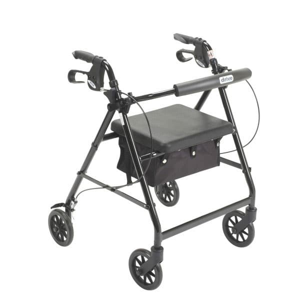 Drive Aluminum Rollator With 6 Casters, Black - Each - Image 1