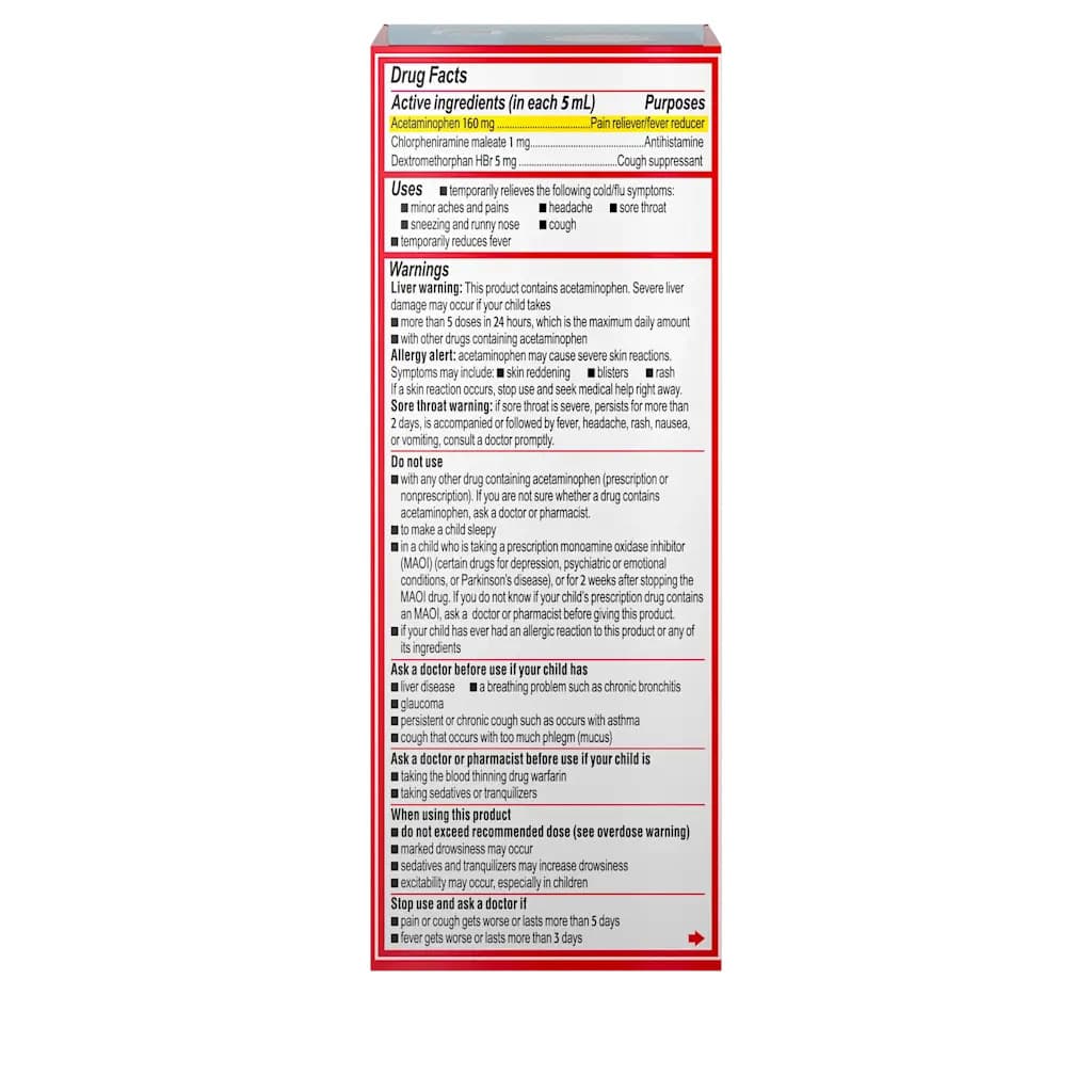 Children’s TYLENOL Cold + Cough + Runny Nose Oral Suspension, 4 oz - Each - Image 2