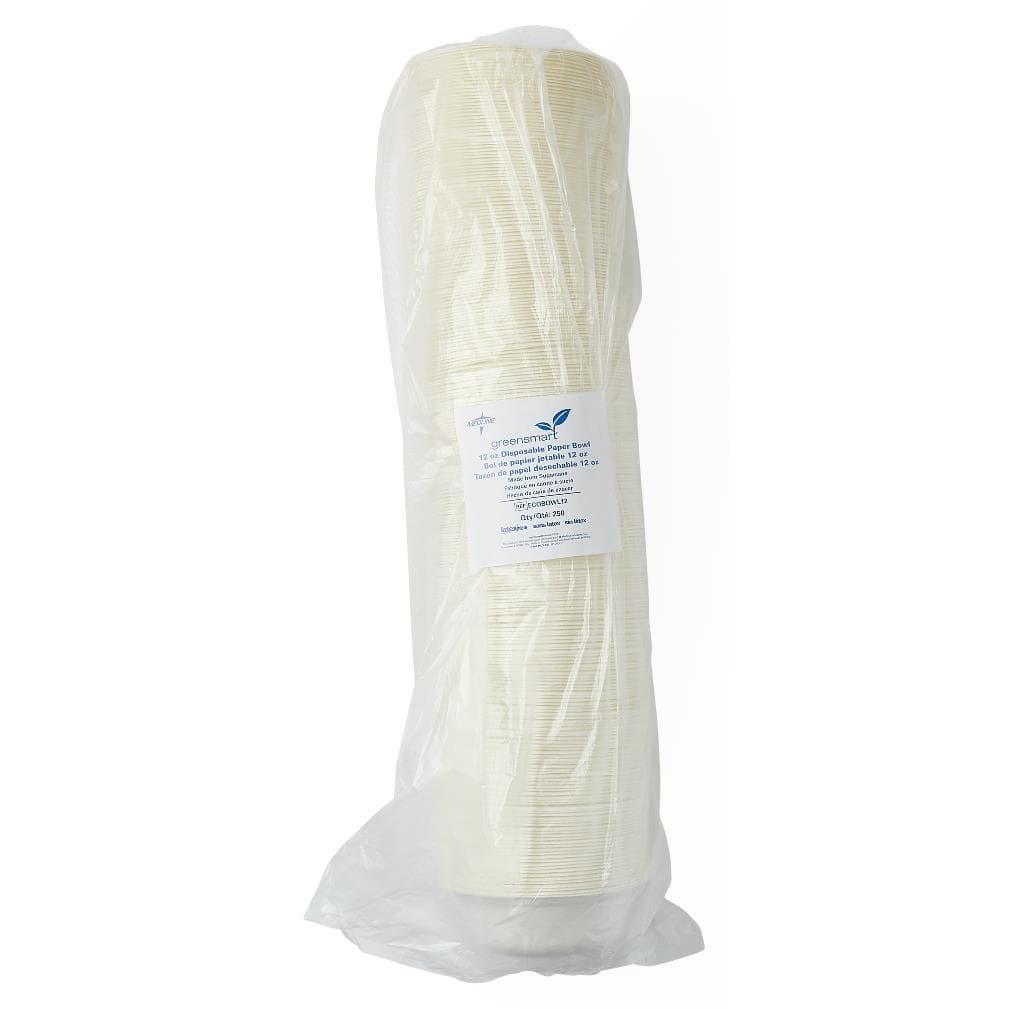 Medline Disposable Molded Fiber Paper Bowl, White, 12 oz - Bag of 250 - Image 3