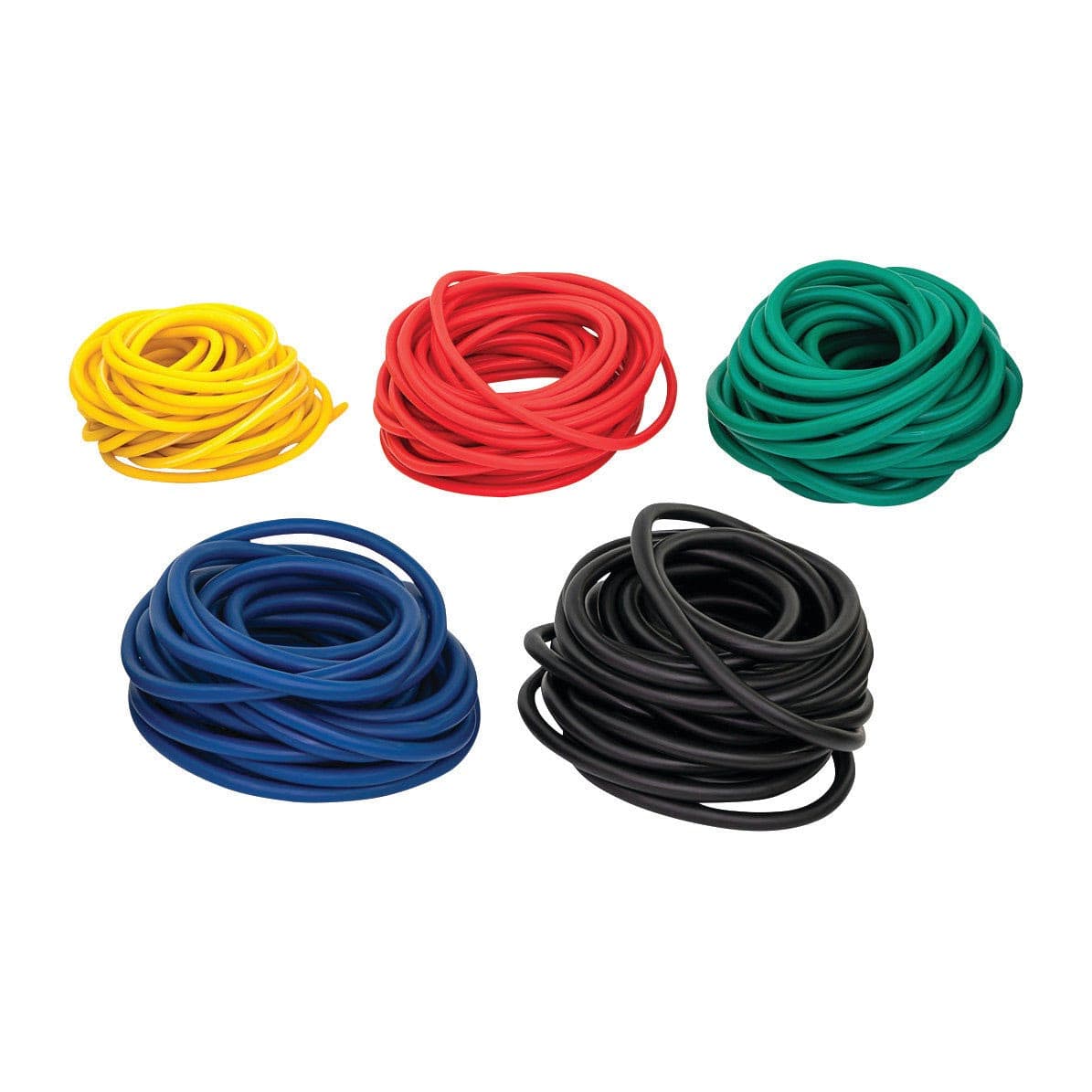 CanDo Latex Free Exercise Tubing Set, 25 Feet Rolls - Set of 5 - Image 1