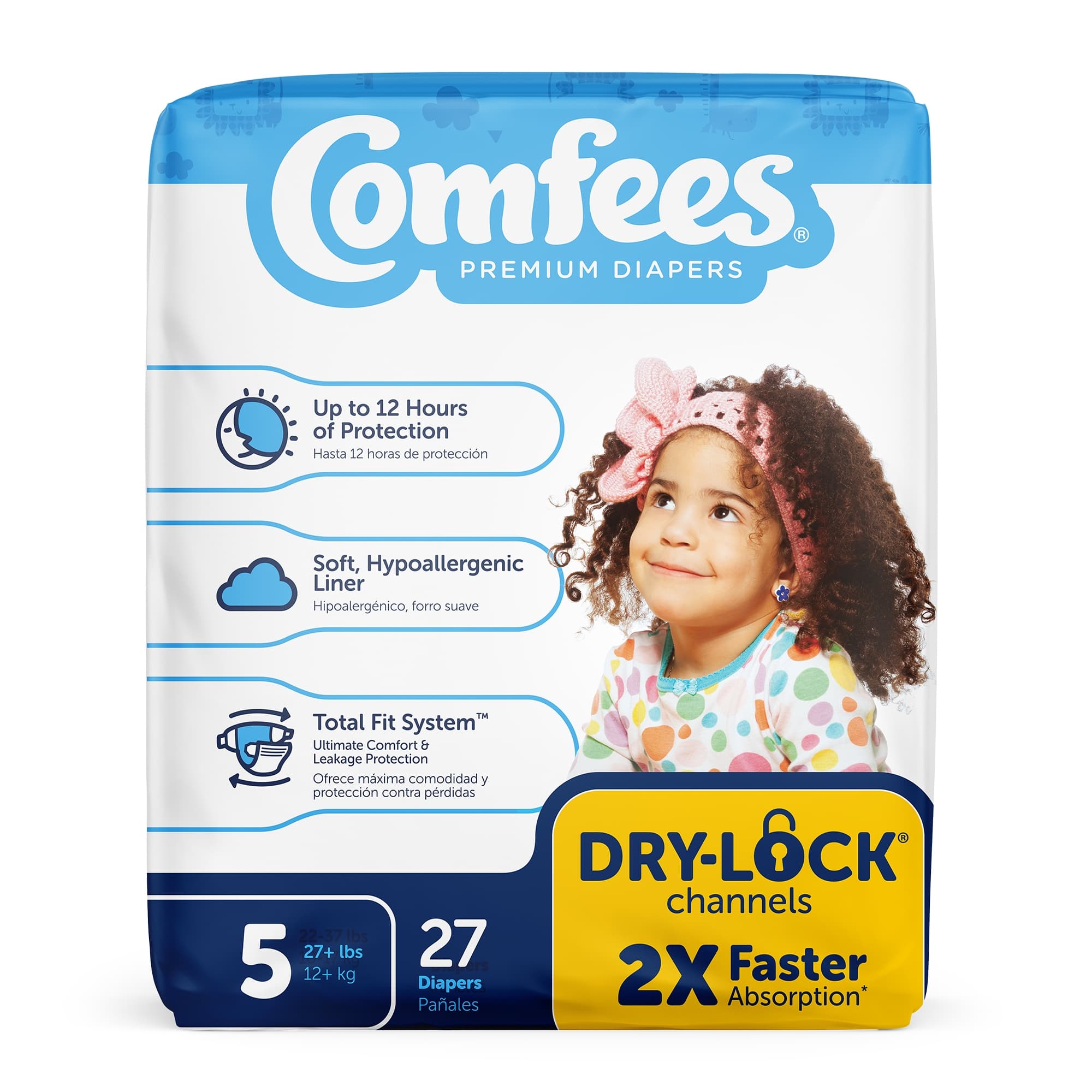 Comfees Premium Baby Diapers, Size 5 - Case of 108 - Image 1