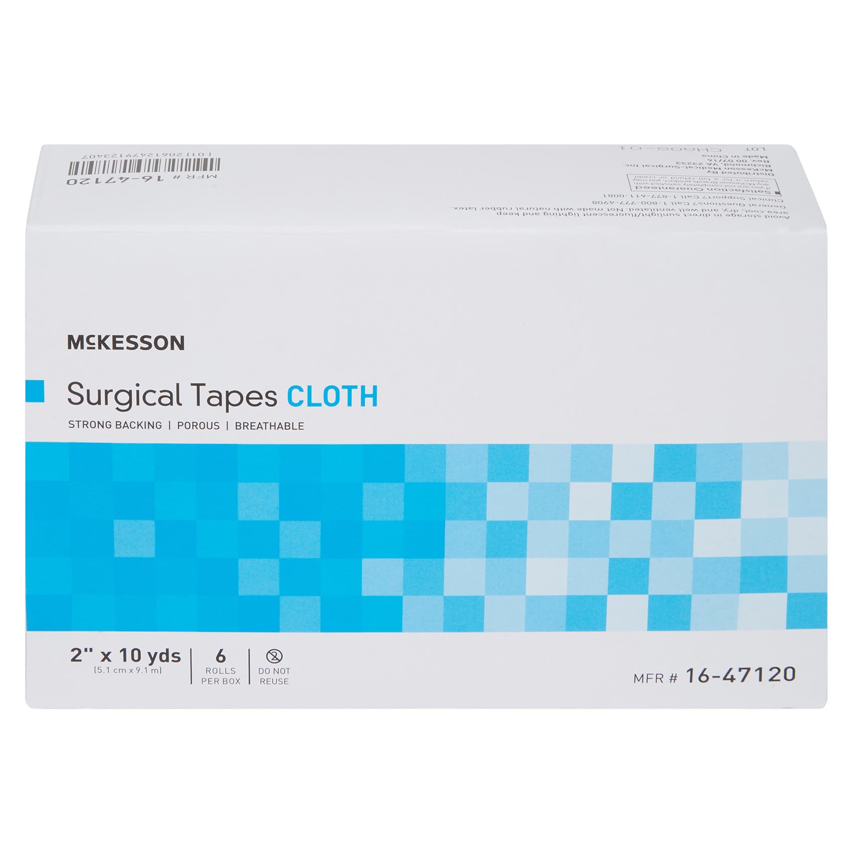 McKesson Air Permeable Silk-Like Cloth Surgical Tape, 2 Inch x 10 Yard - Box of 6 - Image 1