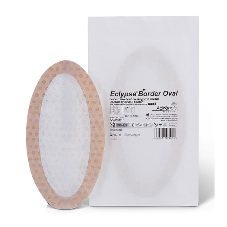 Eclypse Border Oval Super Absorbent Dressing 8 x 12 Inch - Image 1