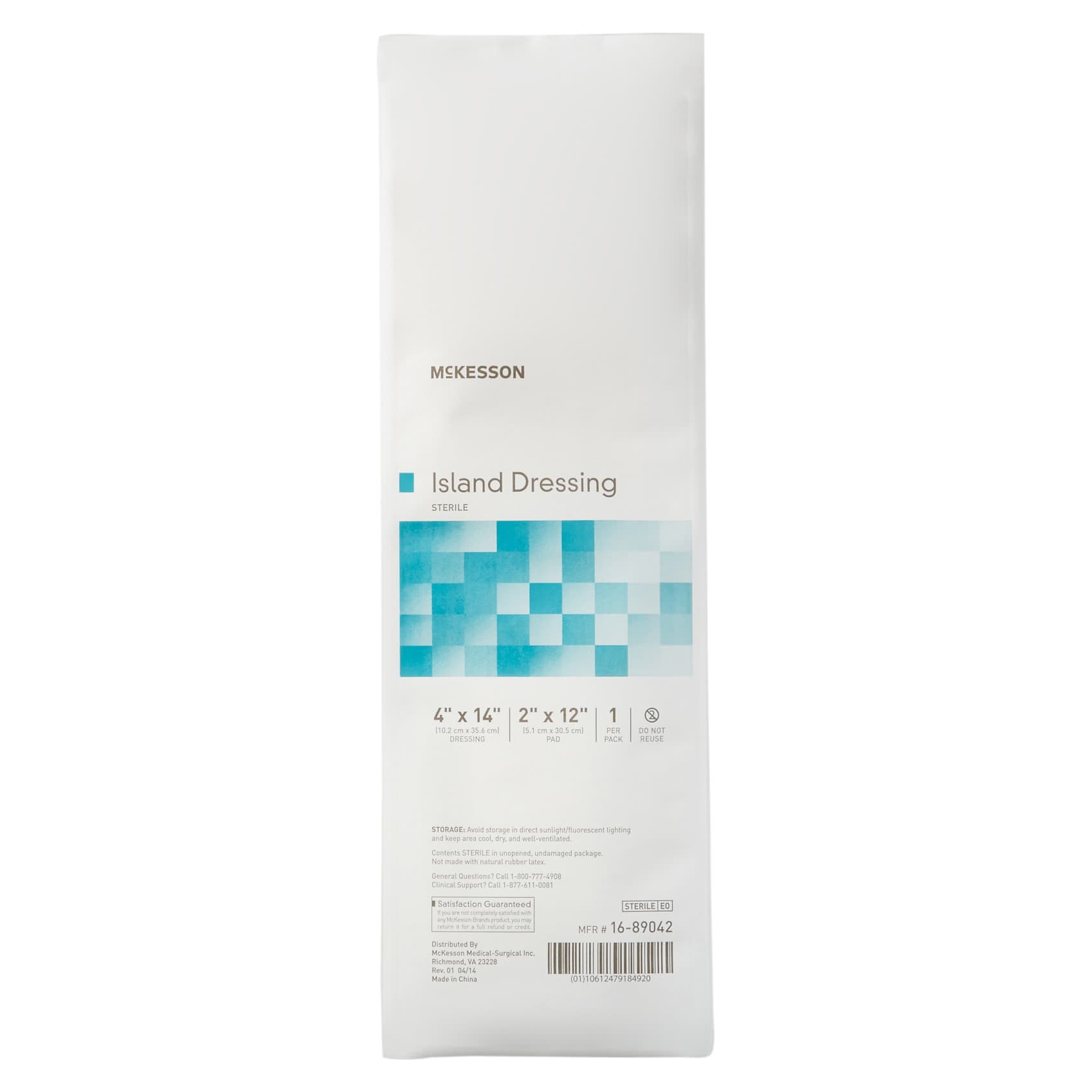 McKesson Adhesive Rectangle Island Dressing, 4 x 14 Inch - Image 1