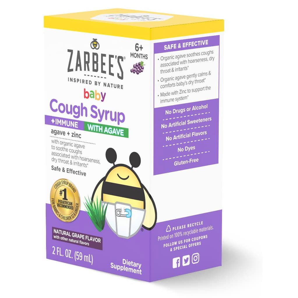 Zarbees Baby Cough Syrup Plus Immune with Agave, 2 oz - Case of 12 - Image 2