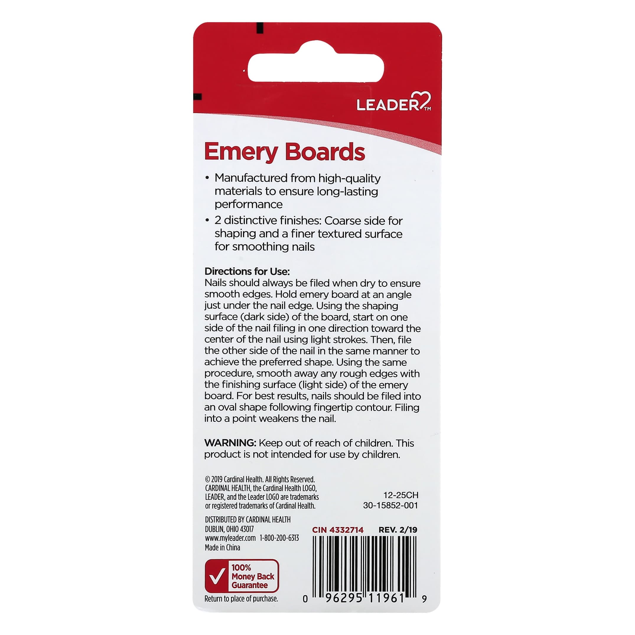 Leader Standard Emery Boards, 10 Count - Each - Image 3