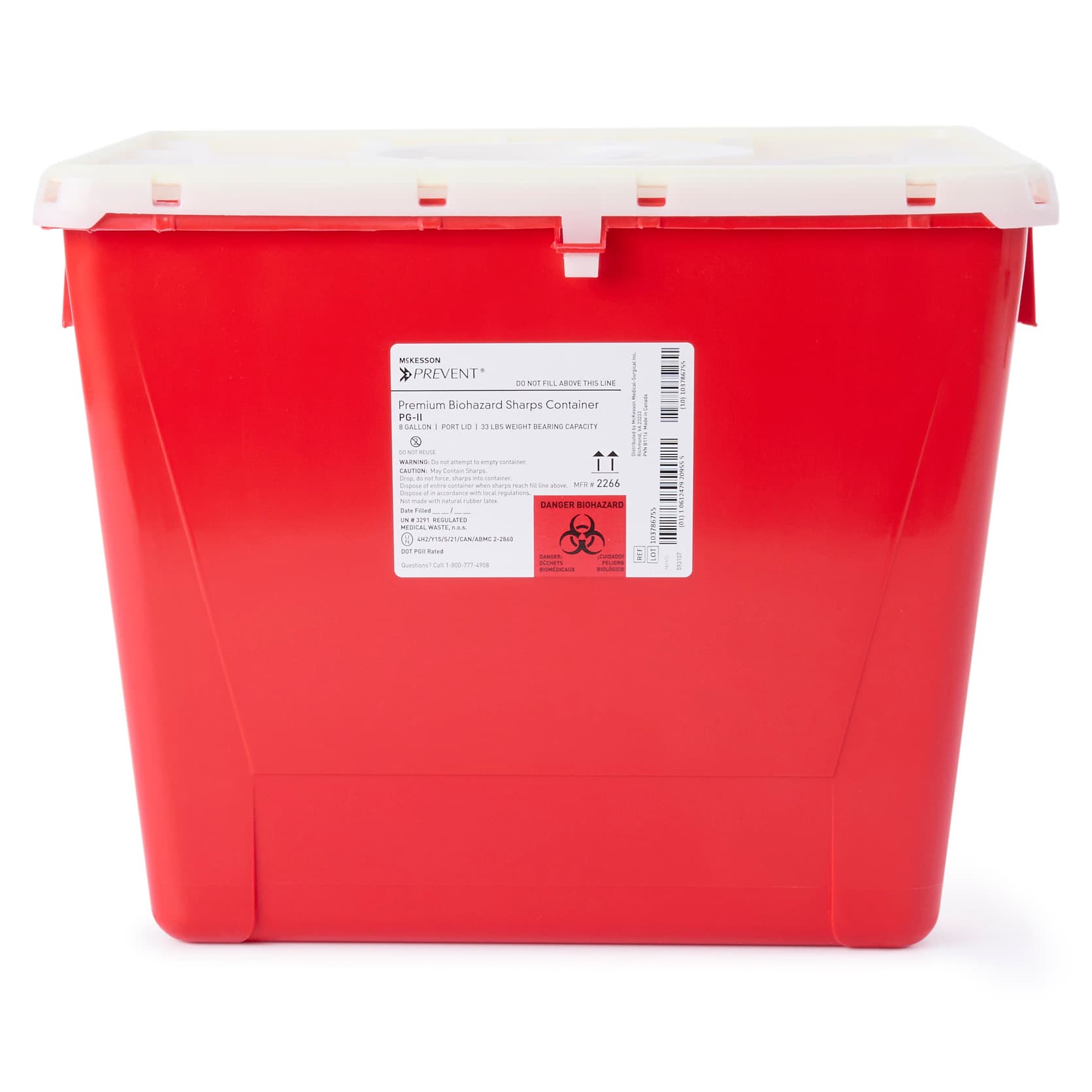 McKesson Prevent Polypropylene Sharps Container, 8 Gallon - Each - Image 1