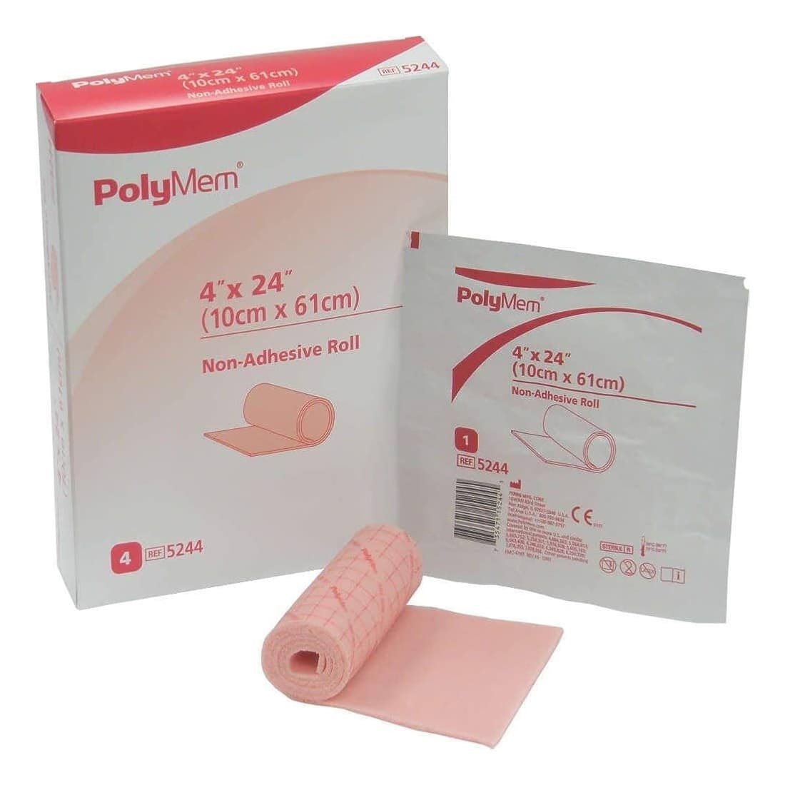 Polymem Non-Adhesive Foam Pad Dressing, 4 x 24 Inch - Case of 8 - Image 1