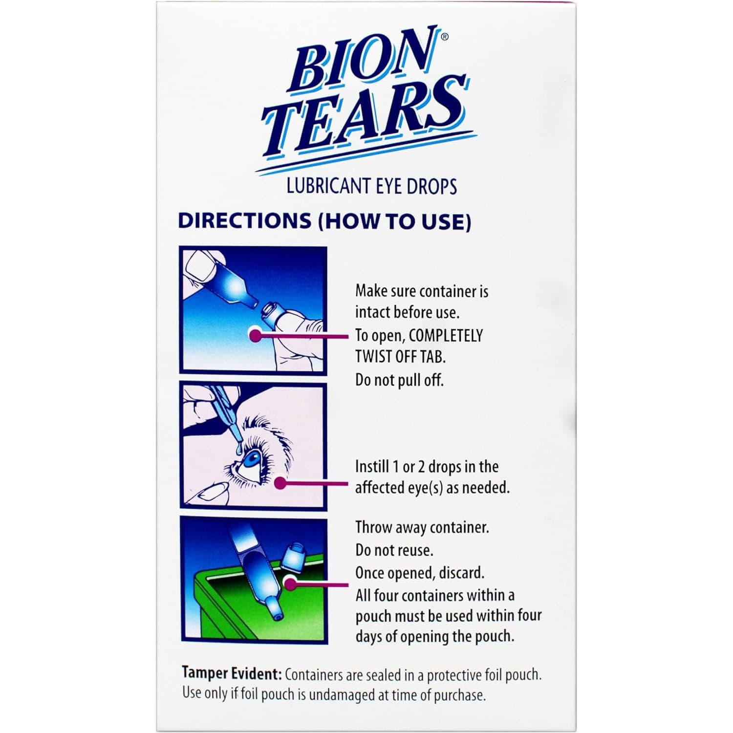 Bion Tears Lubricant Eye Drops, 0.015 oz - Box of 28 - Image 2