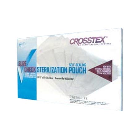 Crosstex Sure-check Sterilization Pouches, 12" x 18" - Case of 500 - Image 1