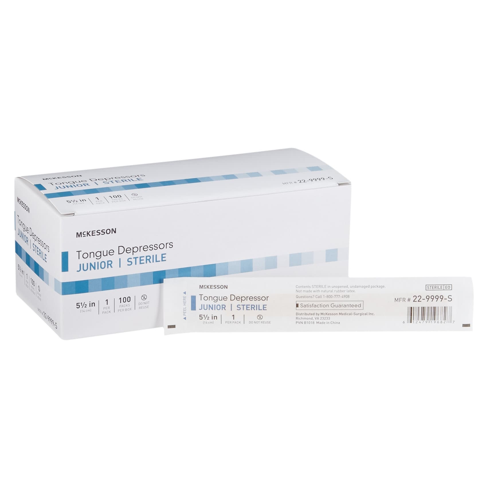 McKesson Junior Unflavored Tongue Depressors, 5-1/2 Inch